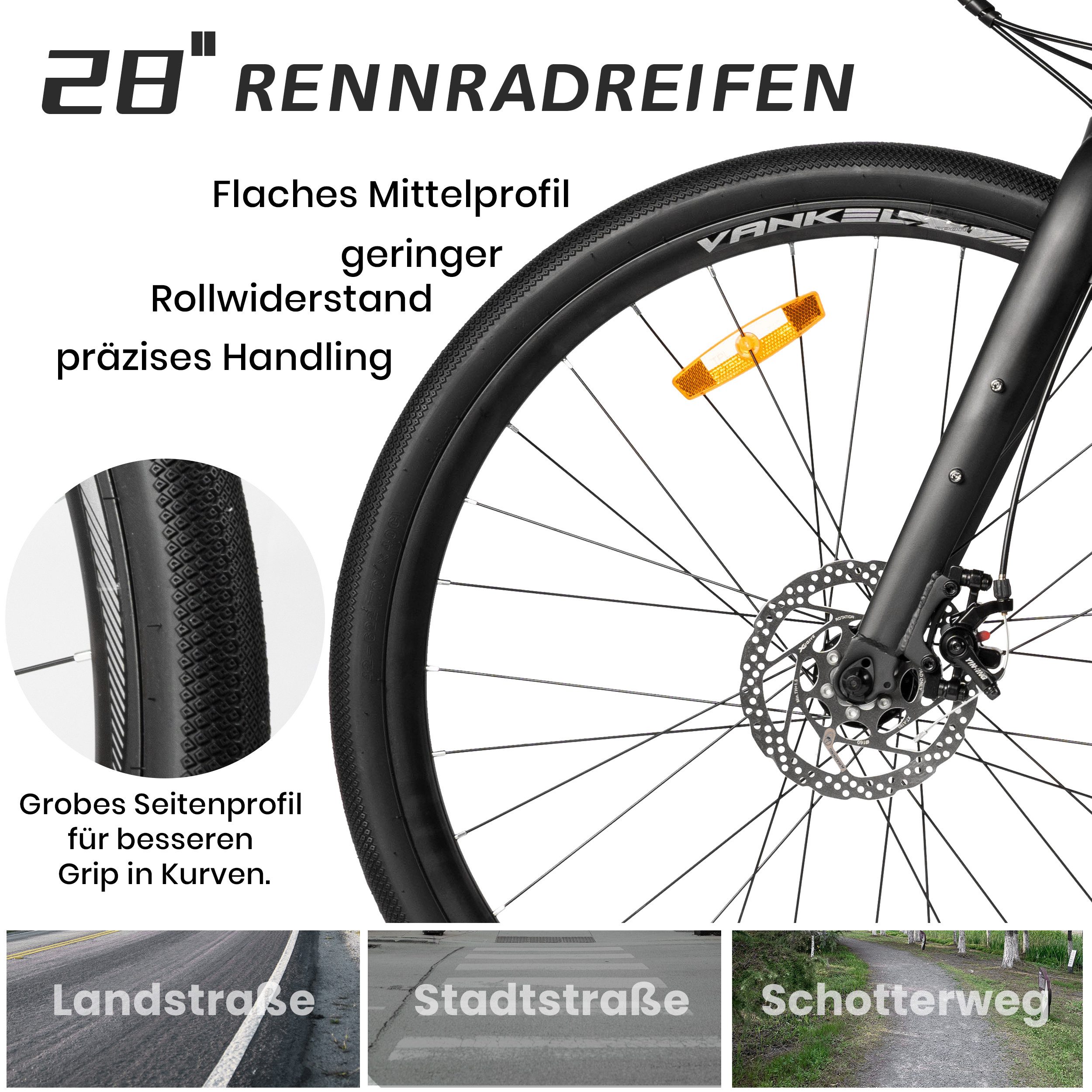 Vankel 28-inch Mountain Bike 700C with Shimano for Men and Women, Shimano RD-TZ500 Rear Derailleur, Derailleur Gears, Road Bike for Men & Women – Lightweight, Comfortable