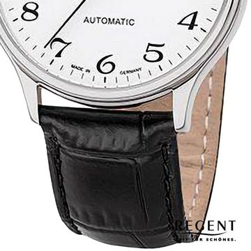 Regent Quarzuhr Regent Herren Armbanduhr Analog, (Analoguhr), Herren Armbanduhr rund, extra groß (ca. 40mm), Lederarmband