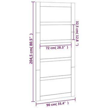 vidaXL Schiebetür Scheunentür 90x1,8x204,5 cm Massivholz Kiefer (1-St)