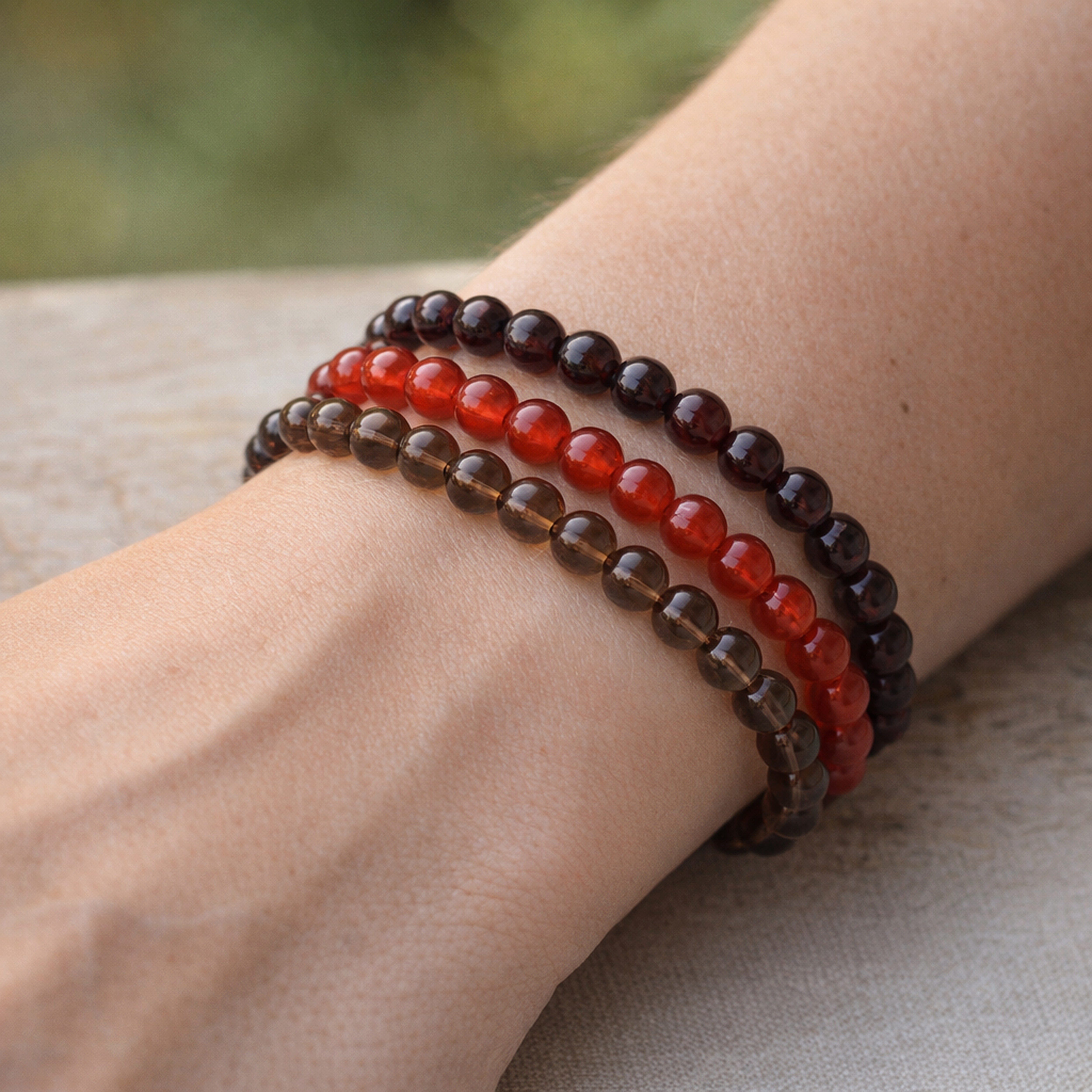 Lebensquelle Plus Armband Karneol Kugelarmband, 6 mm – Bild 5 von 5