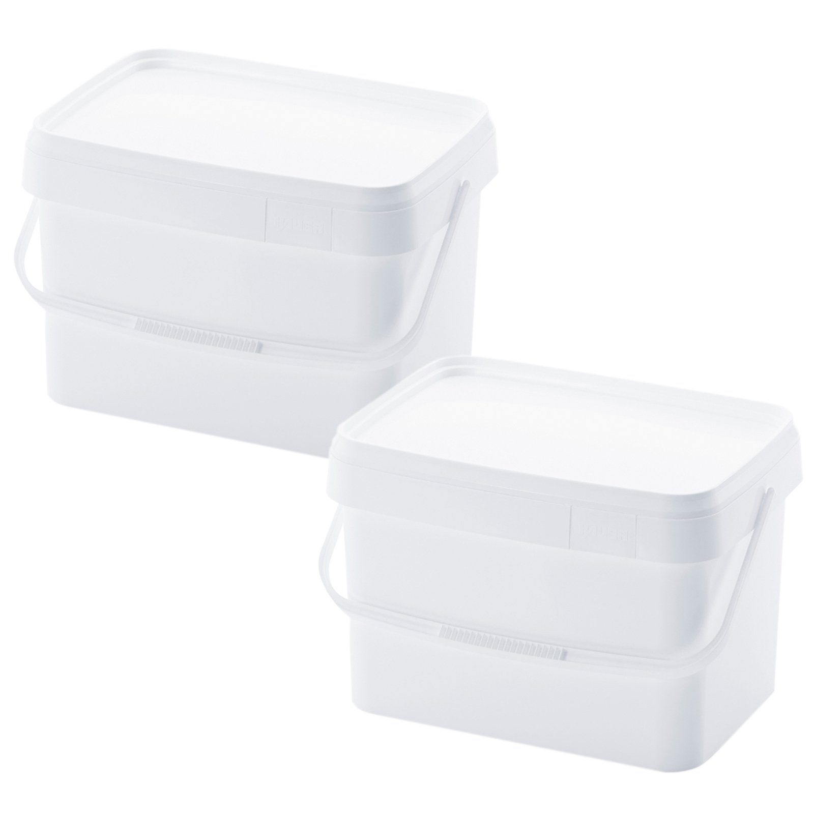 AUER Packaging GmbH Aufbewahrungsschüssel 2 x AUER 20 Liter Eimer mit Deckel 39 x 29 x 25 cm Weiß, (2-tlg., ineinander stapelbar), lebensmittelecht