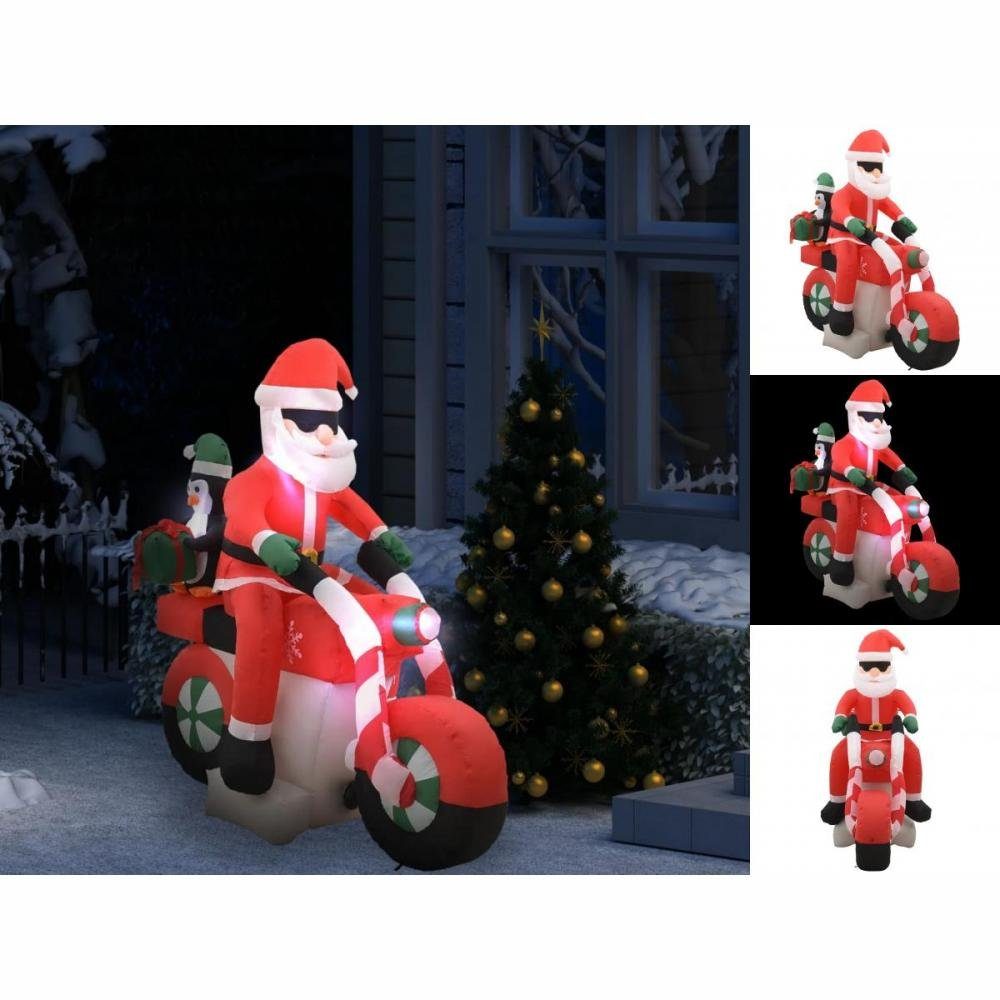 vidaXL Dekolicht Aufblasbarer Weihnachtsmann auf Motorrad LED IP44 160 cm außen draußen