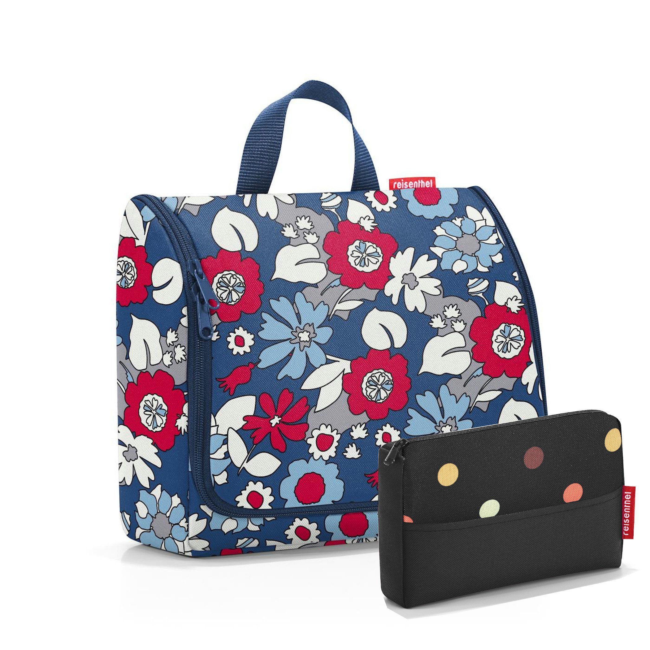 REISENTHEL® Kulturbeutel, Toiletbag XL & Pocketcase Set: Stilvolle Pflege-Organisation florist indigo