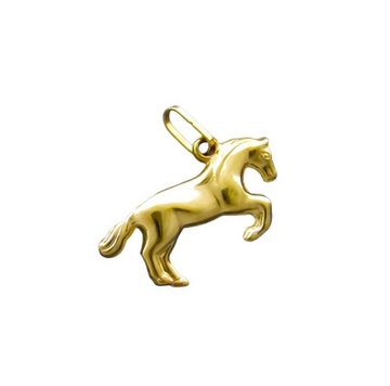 NICEANDnoble Kettenanhänger 585er Gelbgold 14 Karat Kettenanhänger Pferd, 585er Gelbgoldschmuck