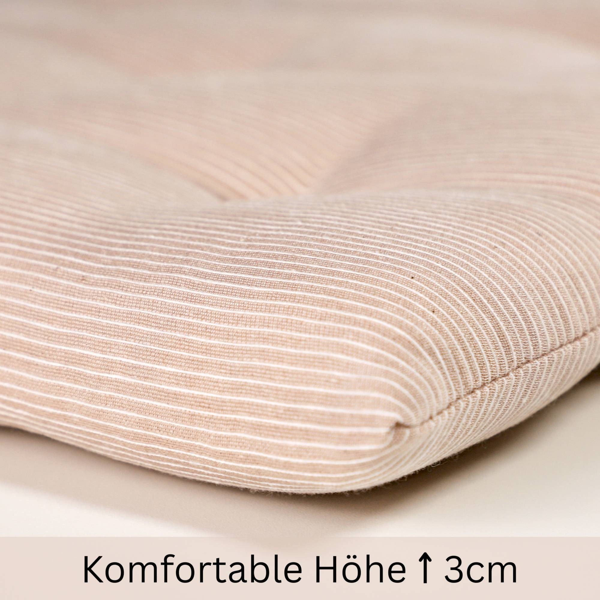 Esprit Stuhlkissen NEEDLESTRIPE Sitzkissen, 40 x 40 cm - 2er Set in Rose