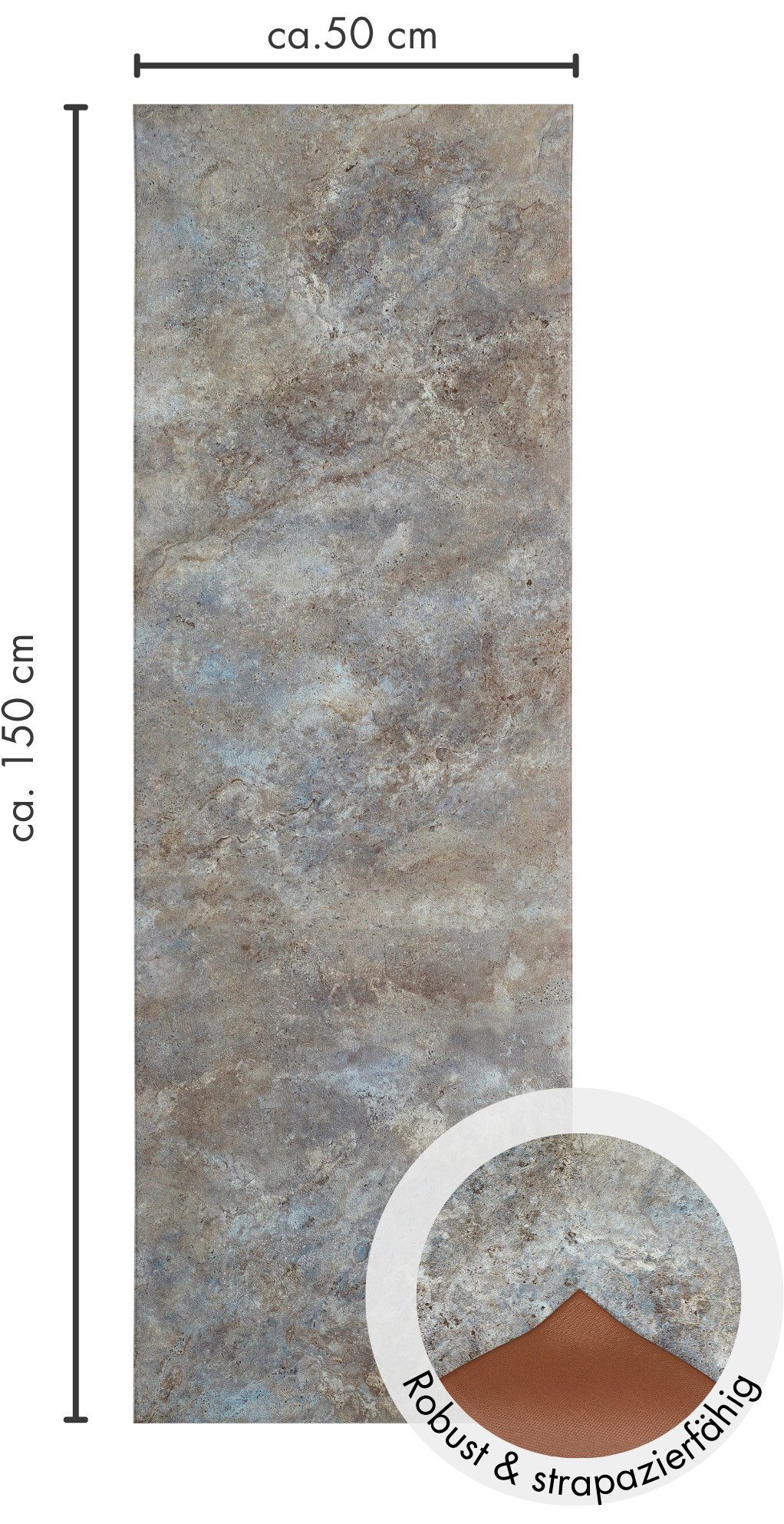 Andiamo Vinylteppich Marrakesch, rechteckig, Höhe: 3,5 mm, abwischbar, rutschhemmend, Fliesen oder Beton Design, auch als Läufer