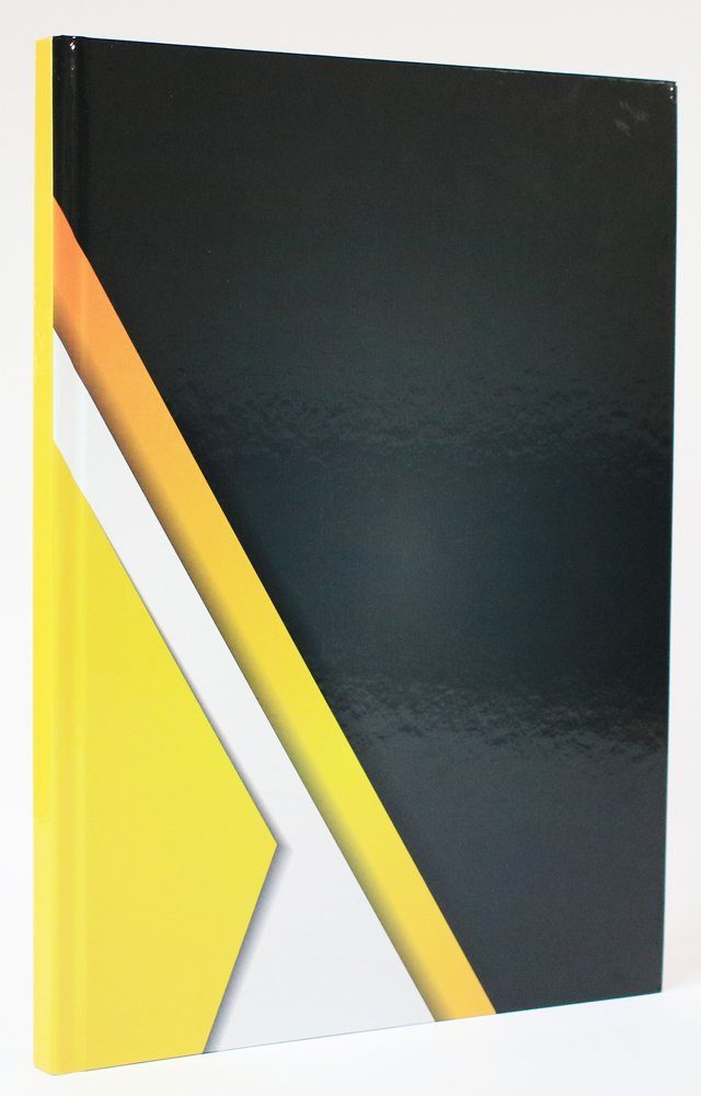 ADINA Notizbuch ADINA Notizbuch A4 fester Deckel kariert schwarz/diagonal gelb/weiss