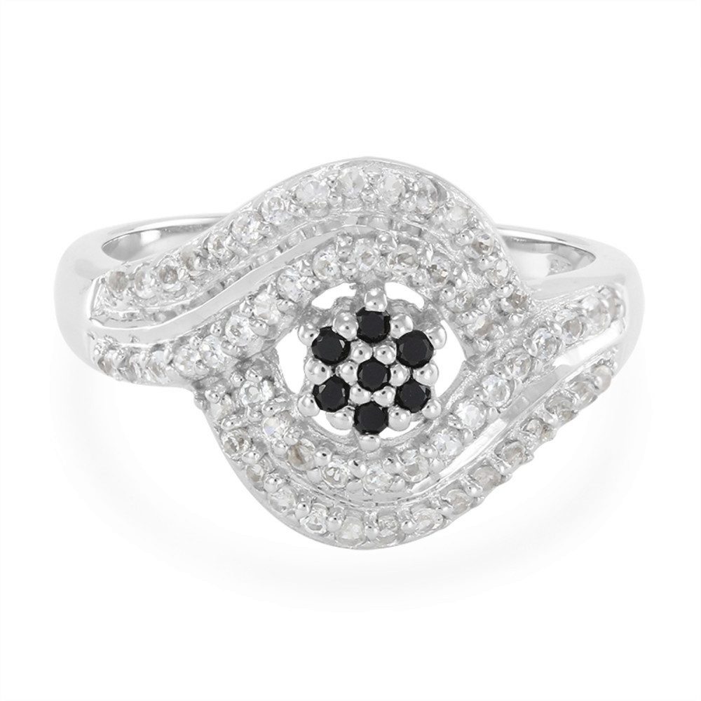 Cavill Silberring Cavill Ring Sterlingsilber mit 7 schwarzen Spinellen, 0,53 ct (1-tlg)