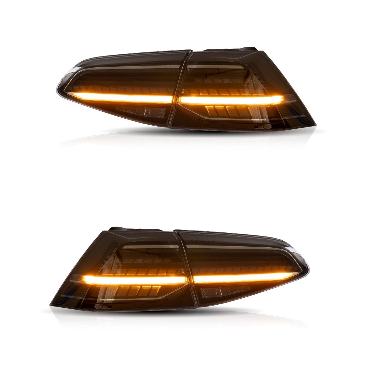 LLCTOOLS Rückleuchte Hell ausleuchtende LED Rückleuchte mit E-Prüfzeichen für VW Golf 7, Rücklicht, Bremslicht, Nebelschlussleuchte, Blinklicht und Rückfahrlicht, LED fest integriert, Voll LED, Dynamischer Blinker, Hochwertiges LED Rücklicht Auto mit Bremsfunktion