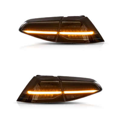 LLCTOOLS Rückleuchte Voll LED Rückleuchten für VW Golf 7 2013-2020 Smoke oder rot in OLED, LED fest integriert