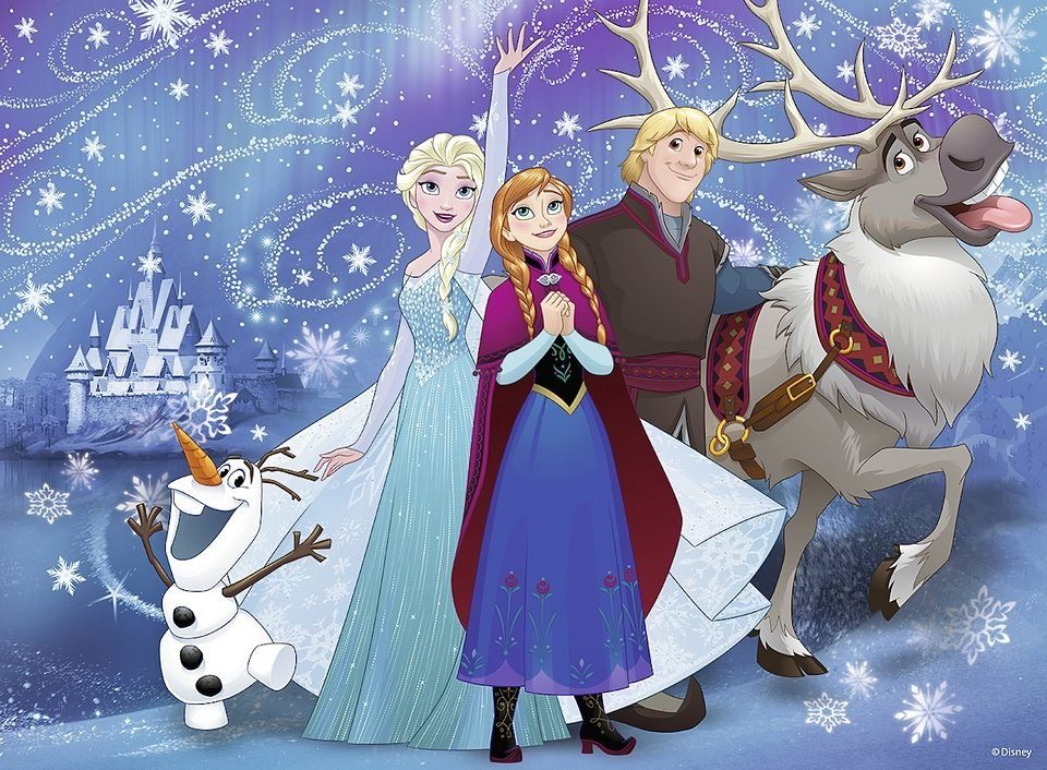 Ravensburger Puzzle Disney Frozen, glitzernder Schnee, 100 Puzzleteile, Made in Germany