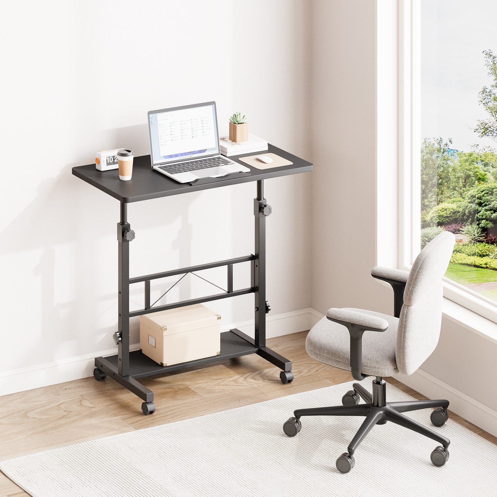 OUNUO Stehpult höhenverstellbar Computertisch 80x40cm mit neigbar Tischplatte