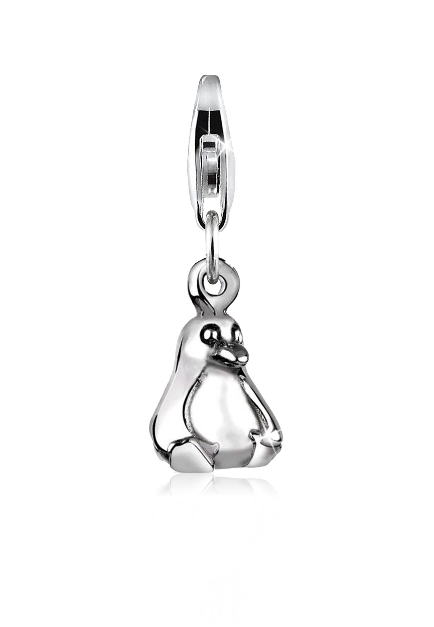 Charm-Einhänger Anhänger Pinguin 925 Silber
