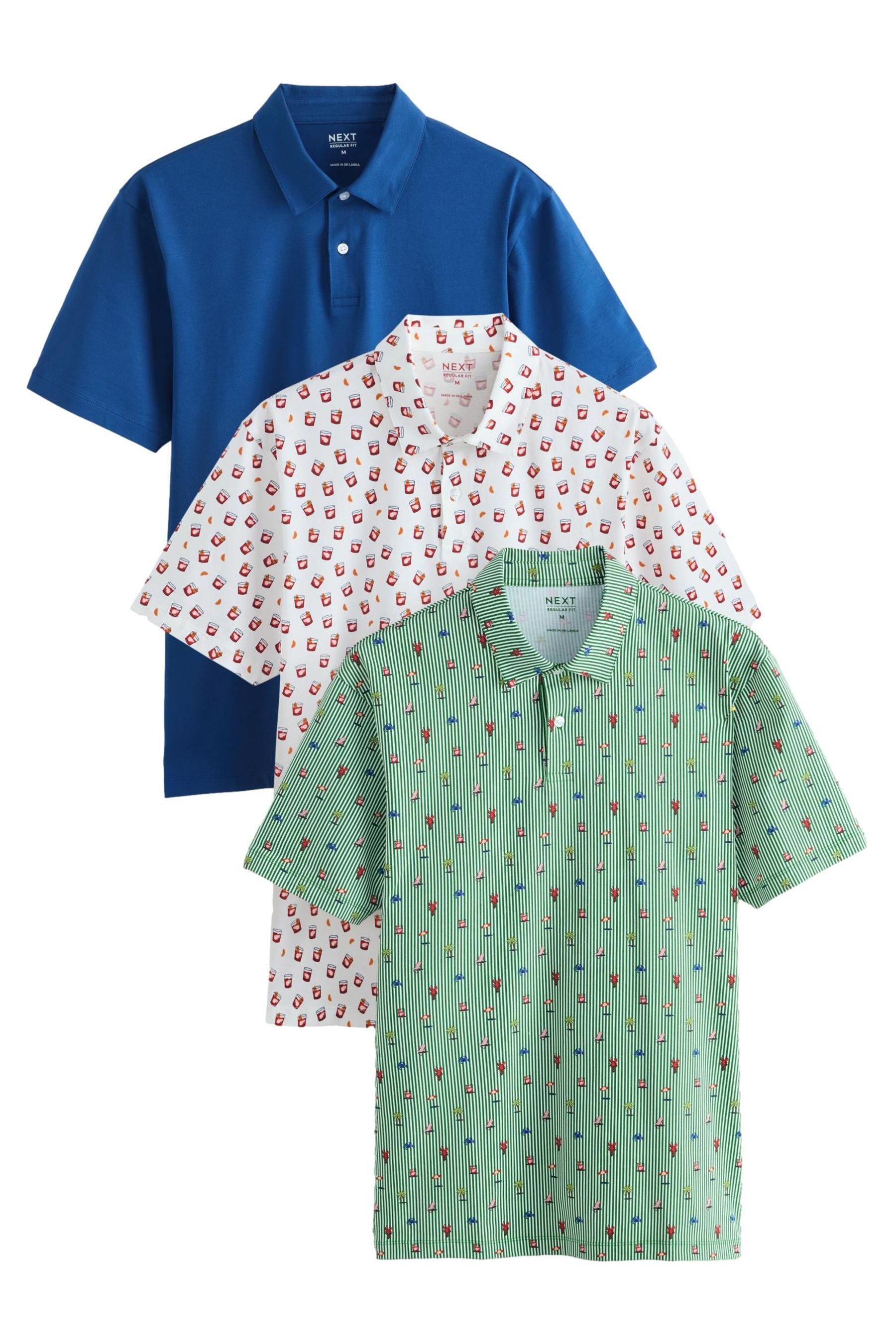 Poloshirt Regular Fit Kurzarm-Poloshirts, 3er-Pack