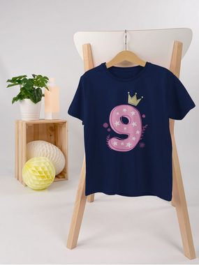 Shirtracer T-Shirt Neunter Mädchen Krone Sterne - 9. Geburtstag - Jungen Kinder T-Shirt tshirt kinder jungen - teschrt