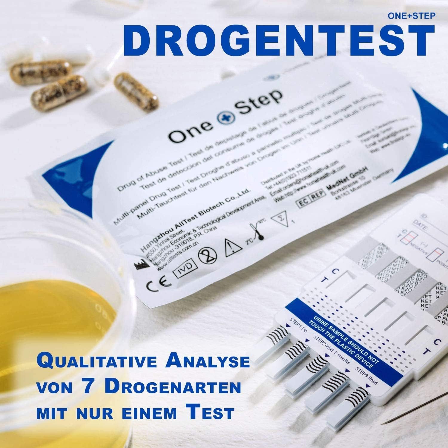 One+Step Drogen-Schnelltest für 7 Drogenarten, 10-tlg.