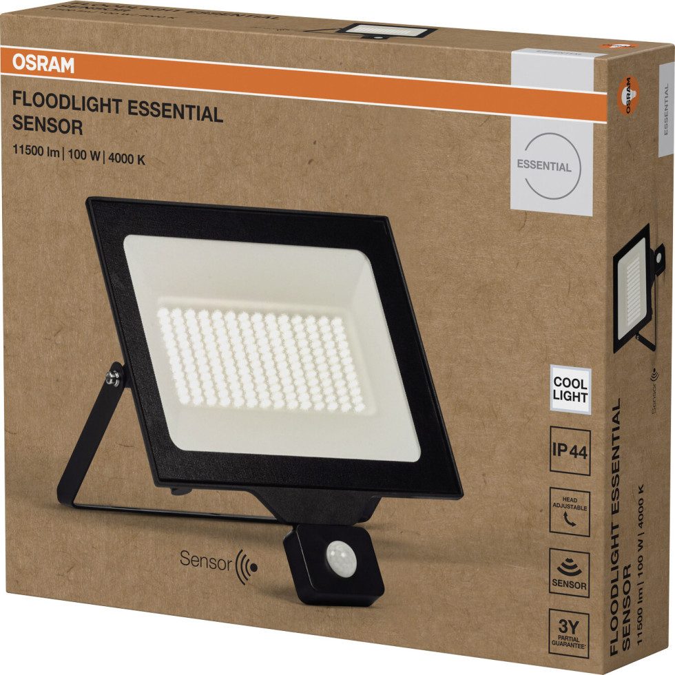 Osram Außen-Wandleuchte Osram Außenleuchte Floodlight Essential Sensor, Inkl. Leuchtmittel, Mit Bewegungsmelder nicht dimmbar