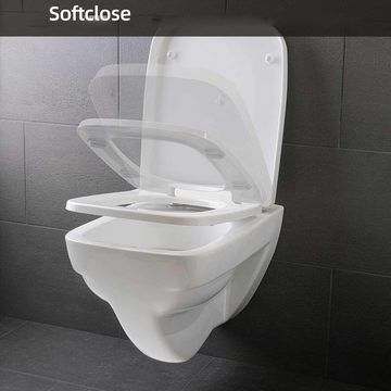 DOPWii Stand-WC-Befestigung Haushalts-Toilettensitz, langsames Schließen, Schnellverschluss, leicht zu reinigen, universeller runder Toilettensitz