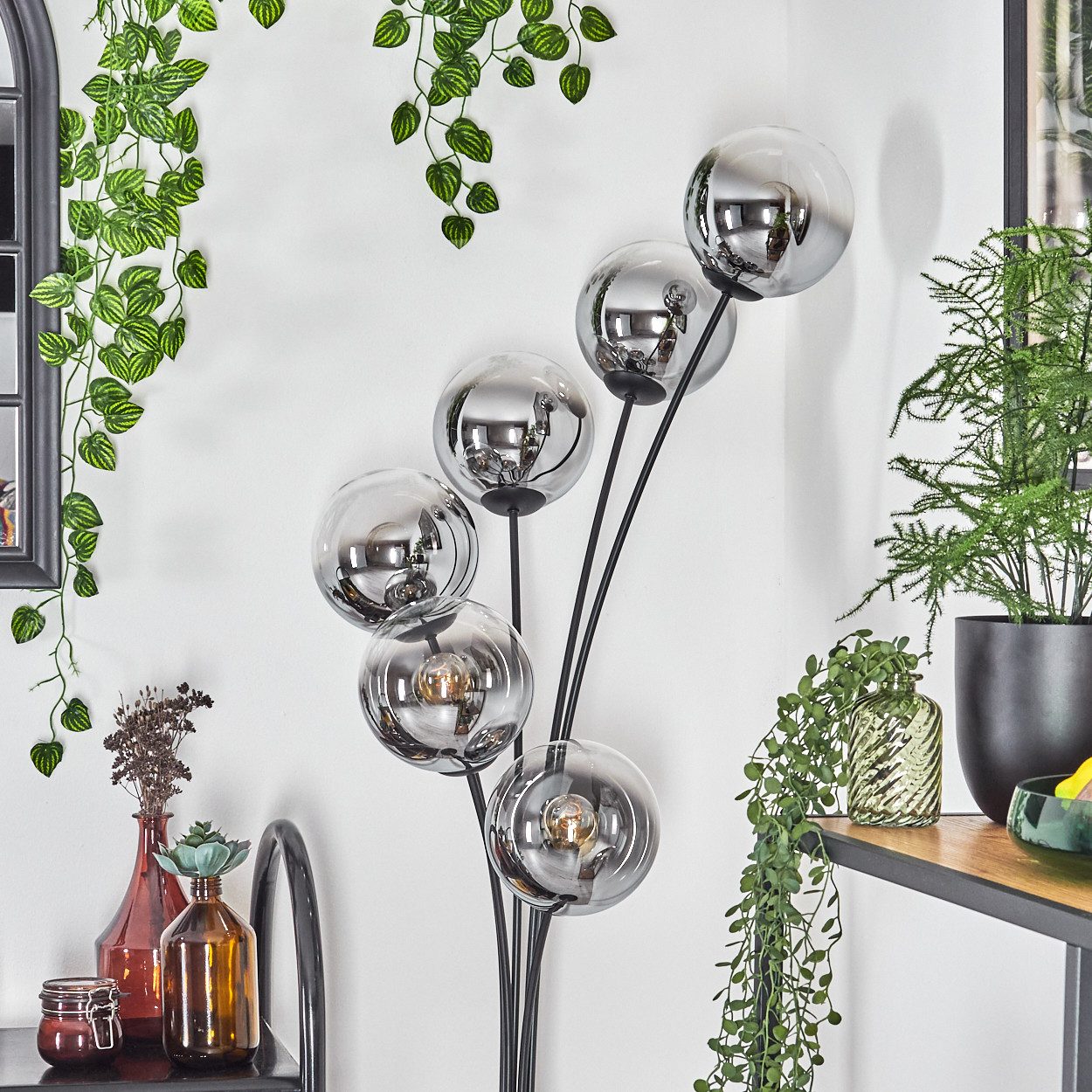 hofstein Stehlampe Stehlampe aus Metall/Glas in günstig online kaufen