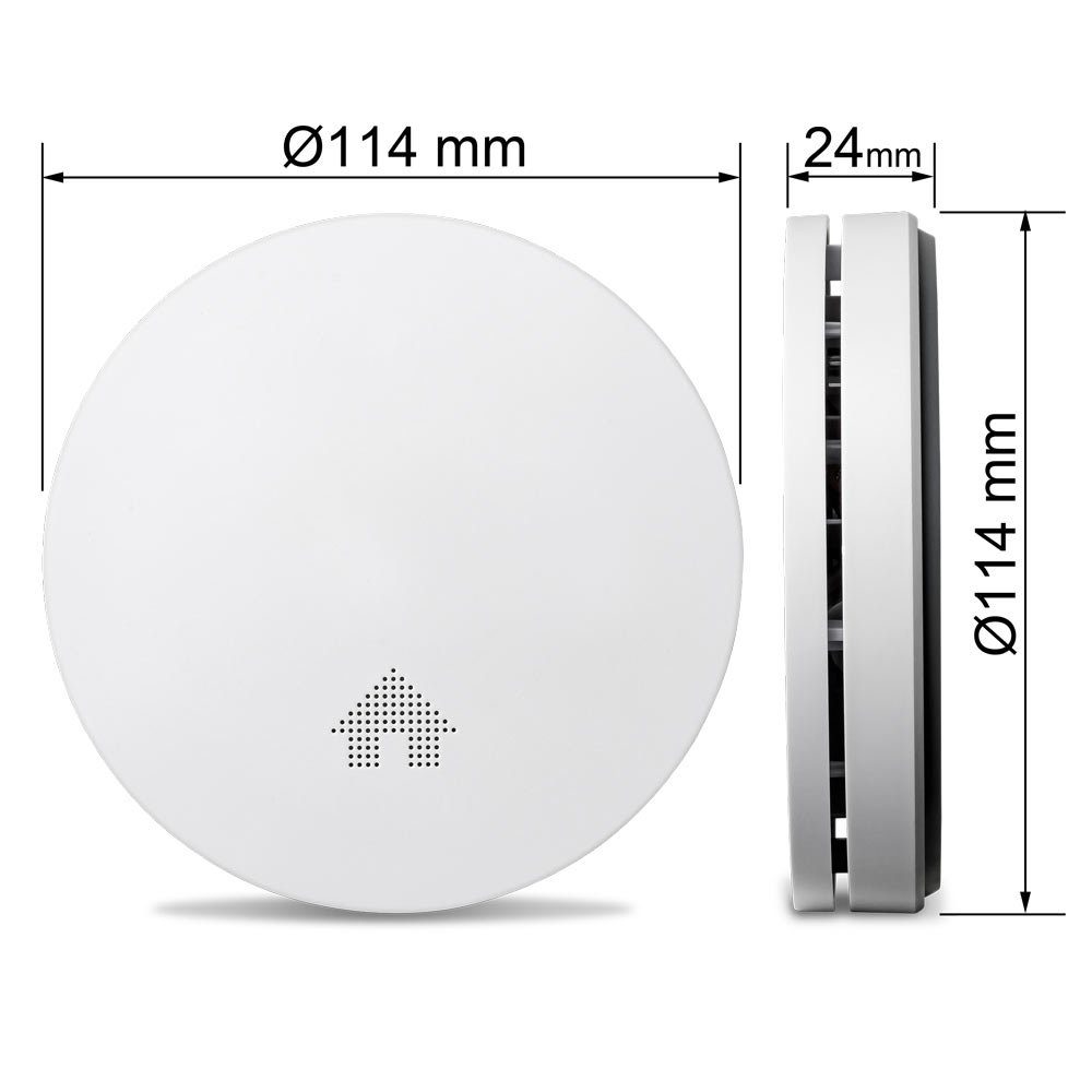 SEBSON Rauchmelder mit 10 Jahres Batterie, Magnethalterung, DIN EN 14604 Rauchmelder