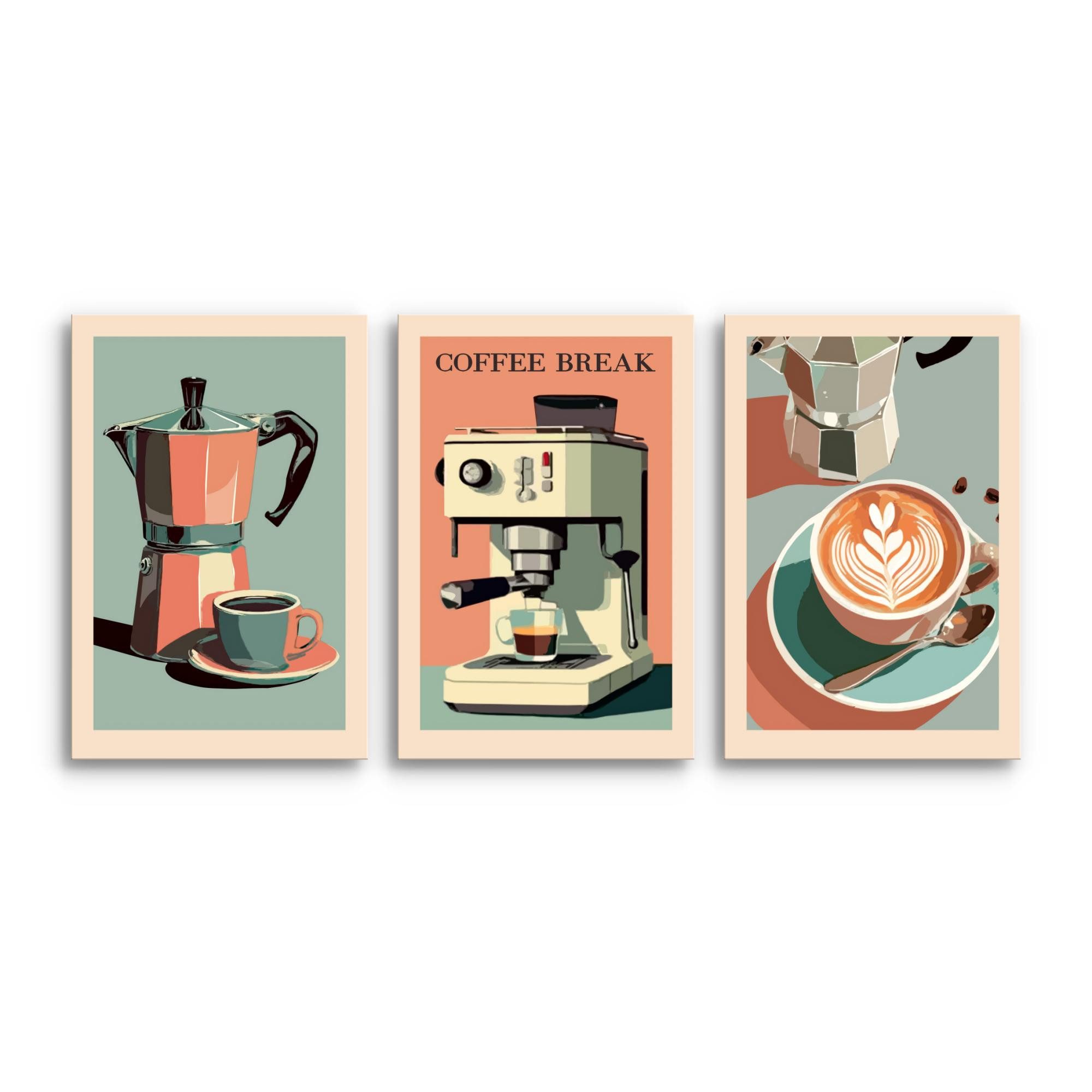 Novart Wandbild Küchenbilder Kaffee Retro Bilder Küche Esszimmer Cafe Bar D günstig online kaufen