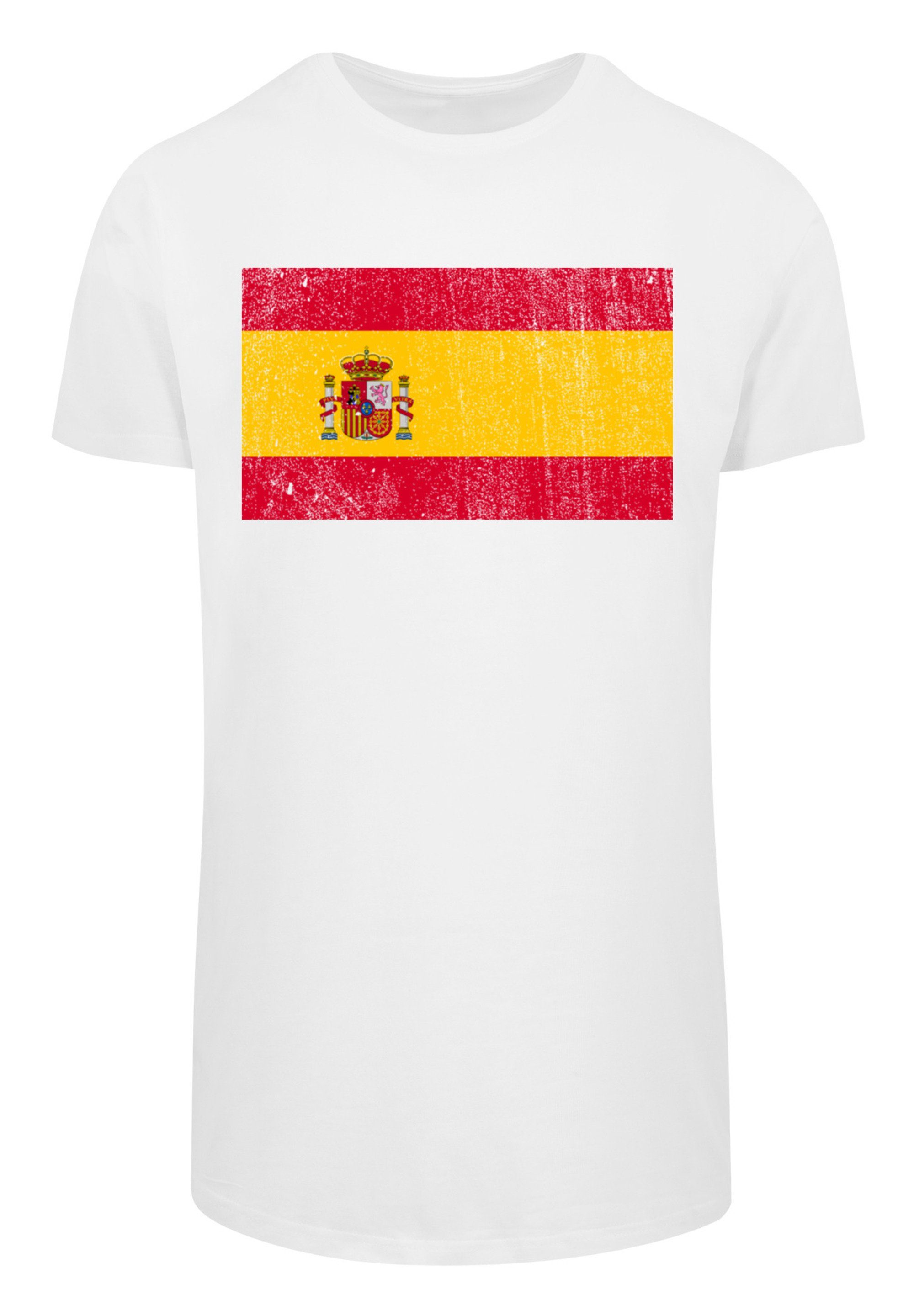 distressed groß cm F4NT4STIC M trägt Spain ist Das Größe Print, Model 180 Flagge Spanien T-Shirt und