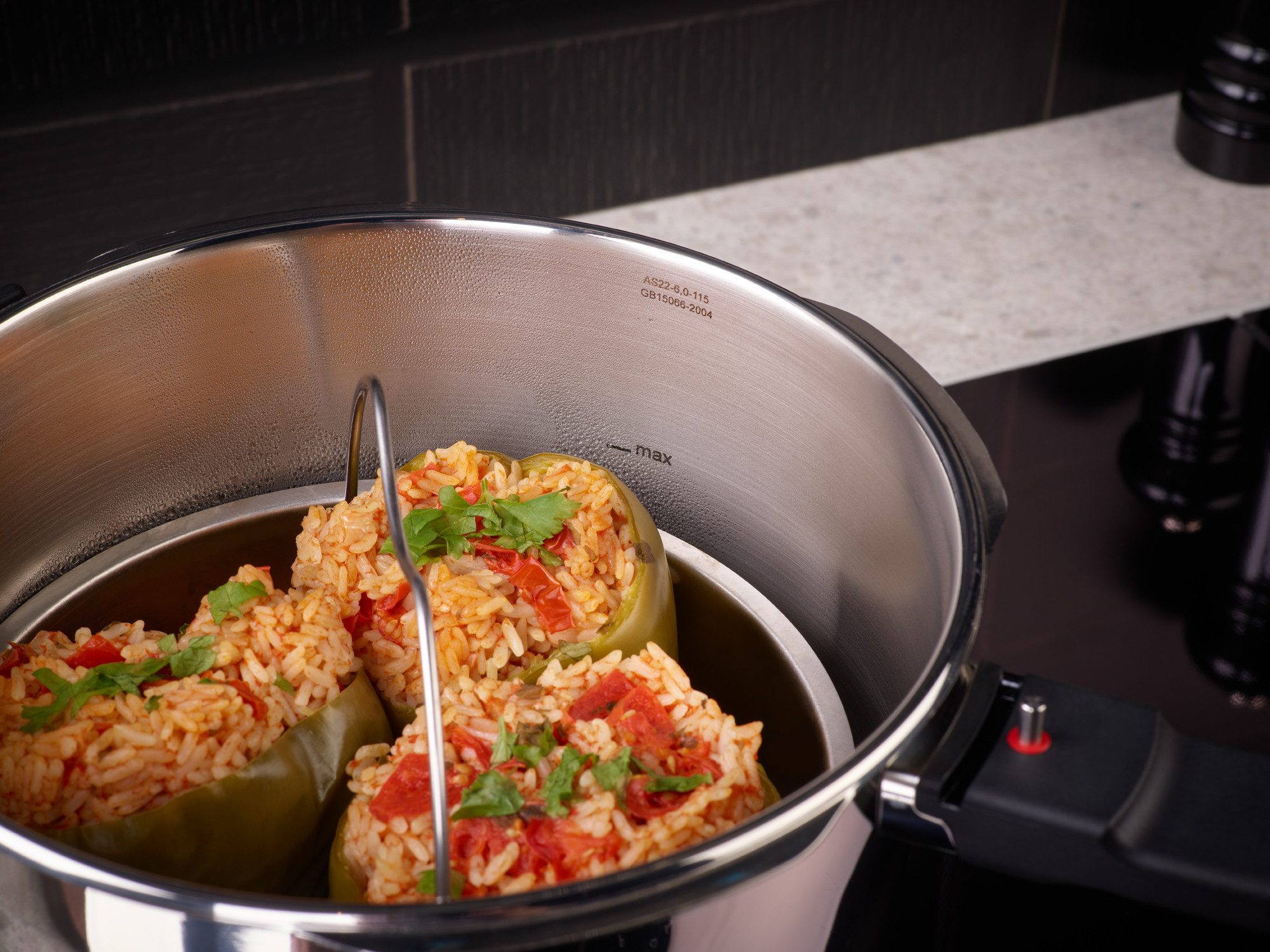 Fissler Schnellkochtopf Vitaquick® Edition, Edelstahl 18/10 (Set, 2-tlg., Schnellkochtopf 4,5 oder 6 Liter mit Deckel und Dünsteinsatz), Made in Germany, mit gelochtem Einsatz