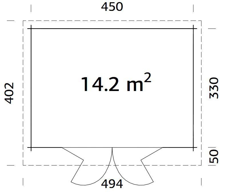Thumbnail - Palmako Gartenhaus Lea, BxT: 494x402 cm, (Set), 14,2 m², mit Fußboden im Gartenhaus