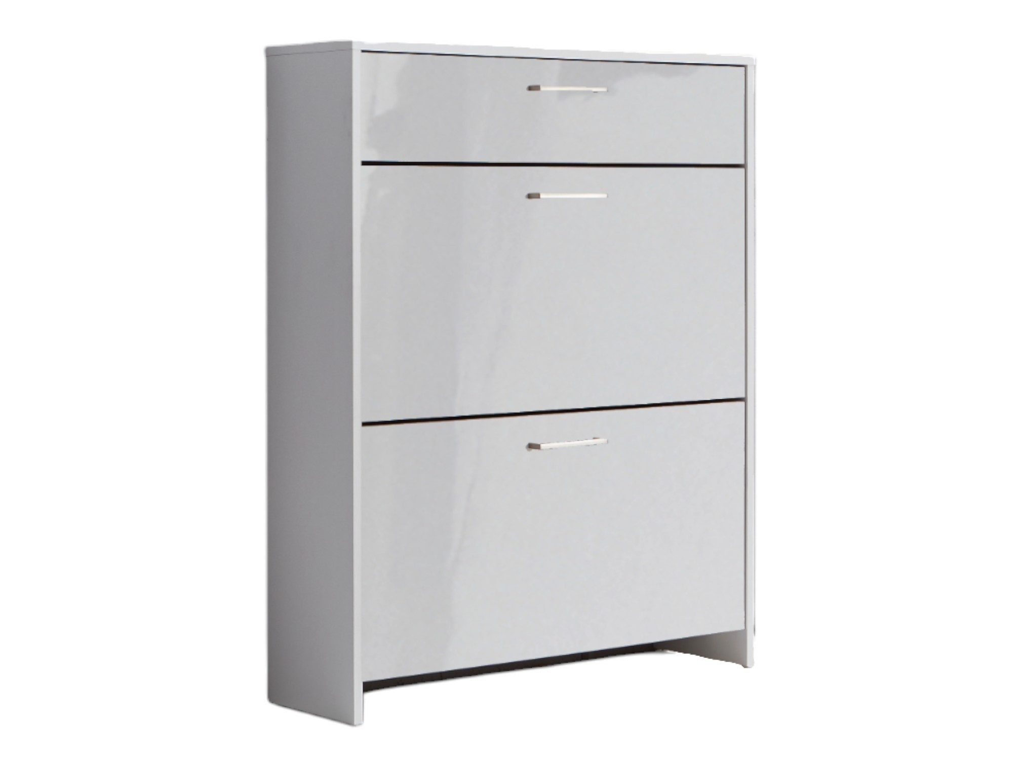 moebel-dich-auf Schuhkipper BERGAMO (Schuhschrank Schuhregal Garderobe, Made in Germany), weiß lackierte Hochglanzfronten