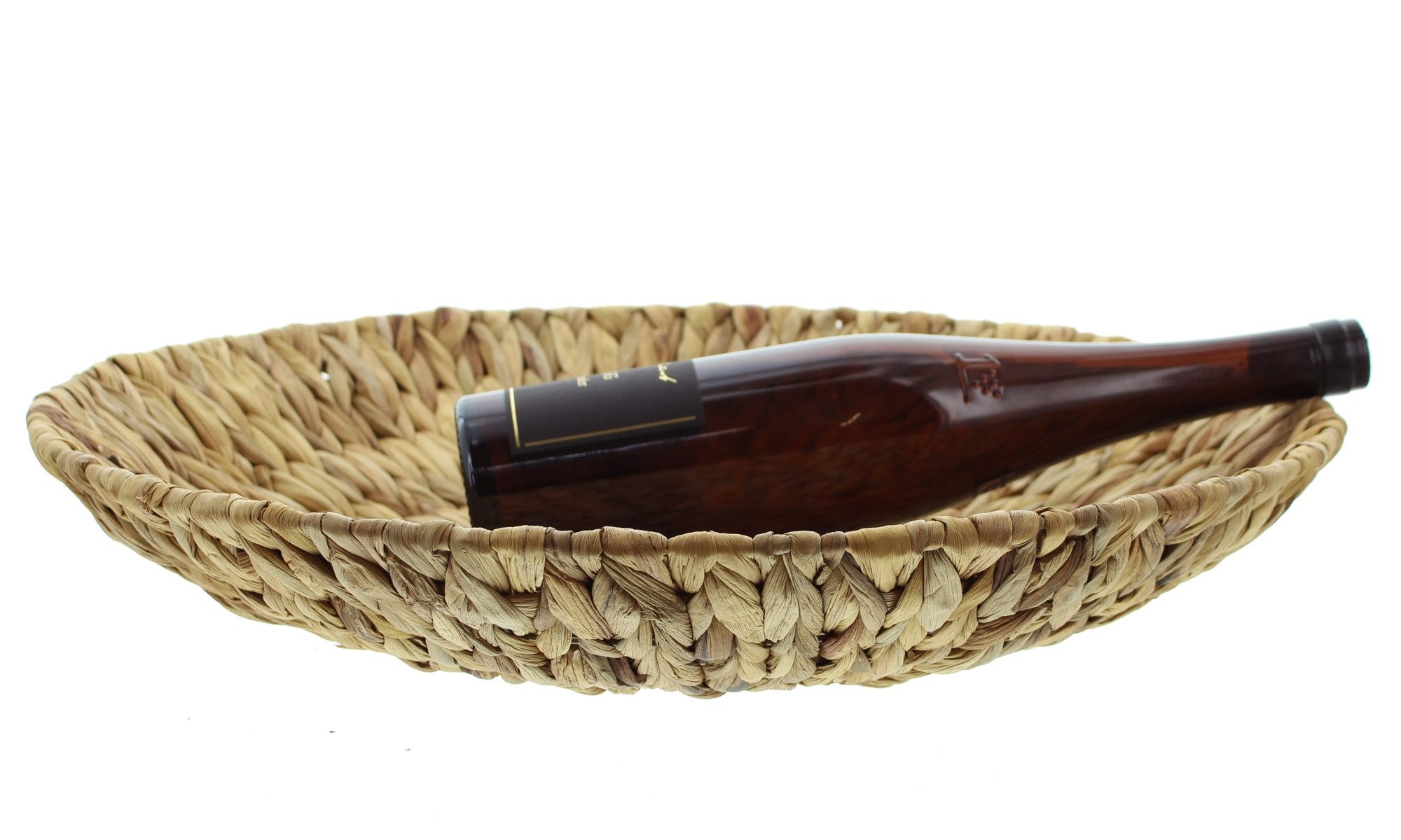 Dekoleidenschaft Dekoschale große Schale aus Wasserhyazinthe, rund Ø 50 cm, flach, Obstschale, Gebäckschale, Brotkorb, Servierschale, Schlüsselablage, Servierteller