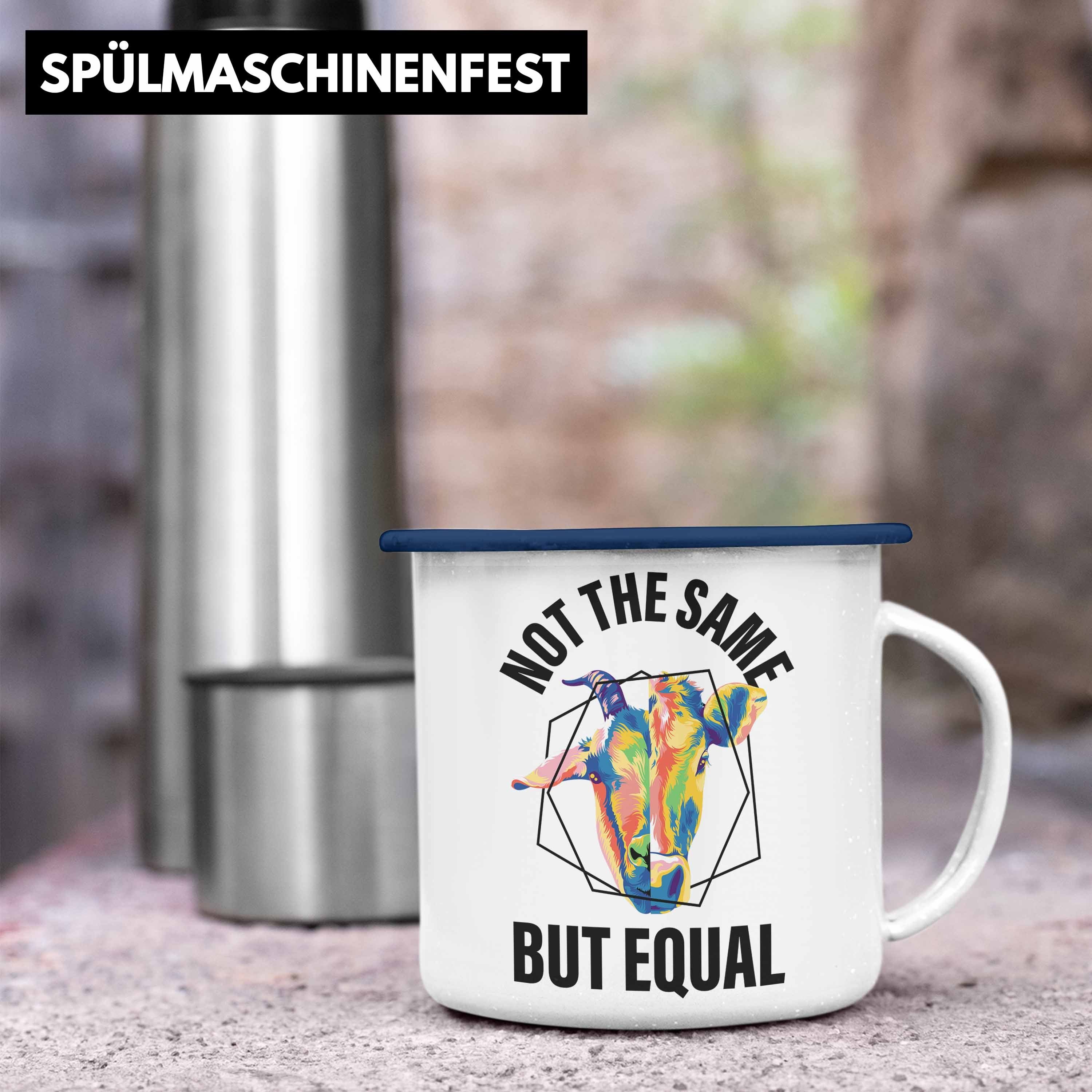 - für Tasse Emaille Veganer Geschenk Lustig Tasse Geschenkidee Trendation Vagenerin Lustige Blau Geschenkset Geschenkbox Emaille Vegetarier oder Thermotasse Trendation