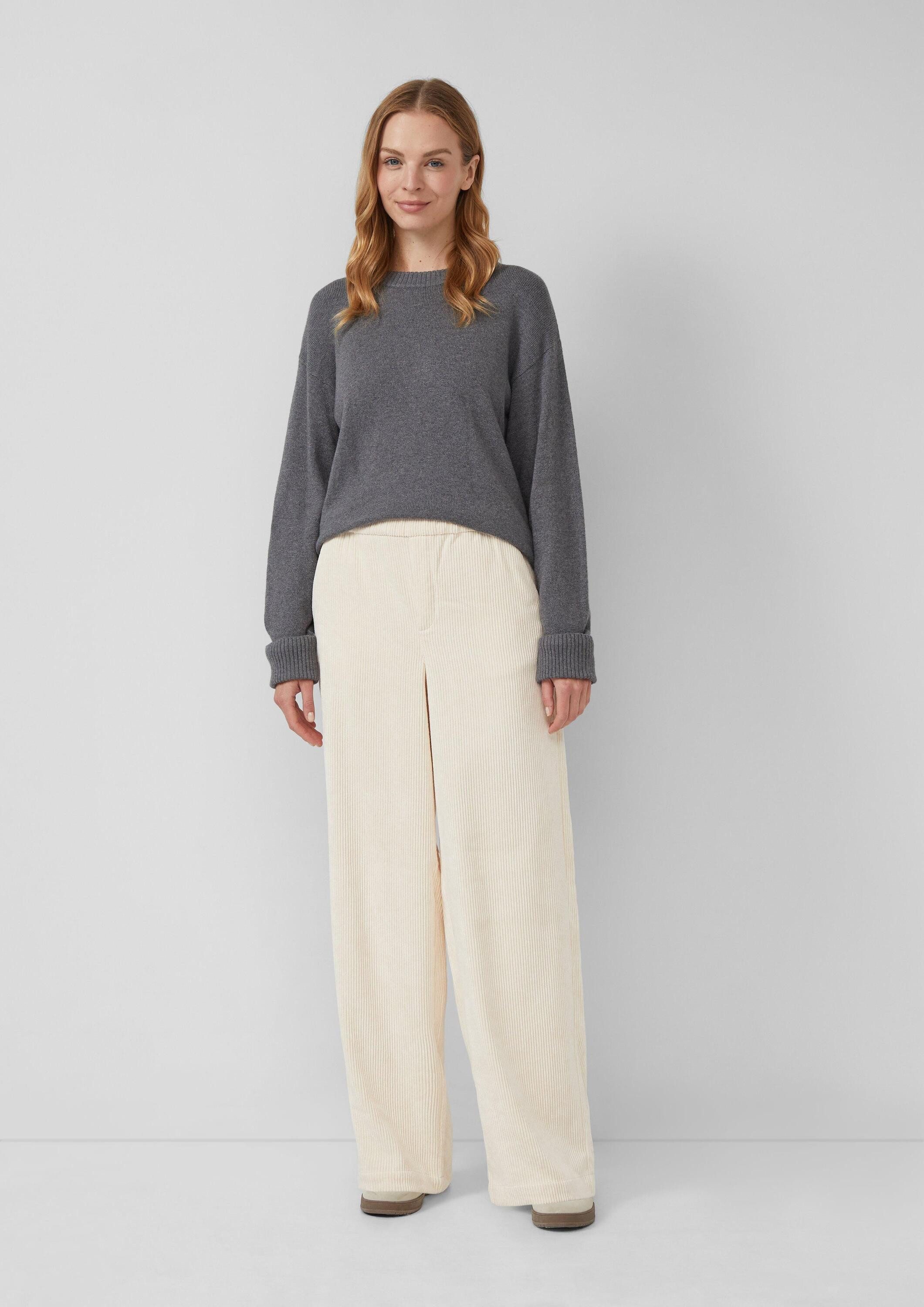 s.Oliver Chinos Hose Cordhose mit Elastikbund und Wide Leg günstig online kaufen