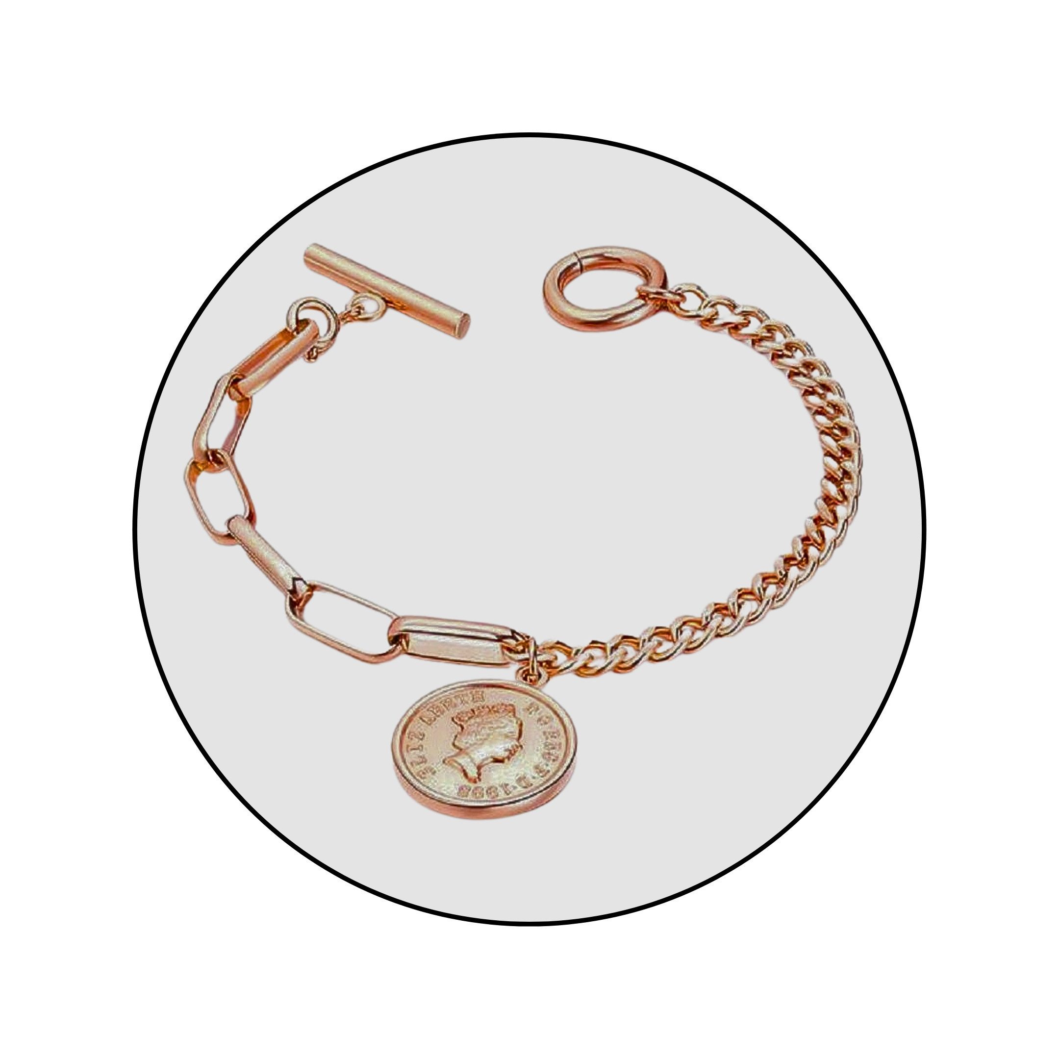 Edelstahlarmband Edelstahl Münze Schmuck Armkette