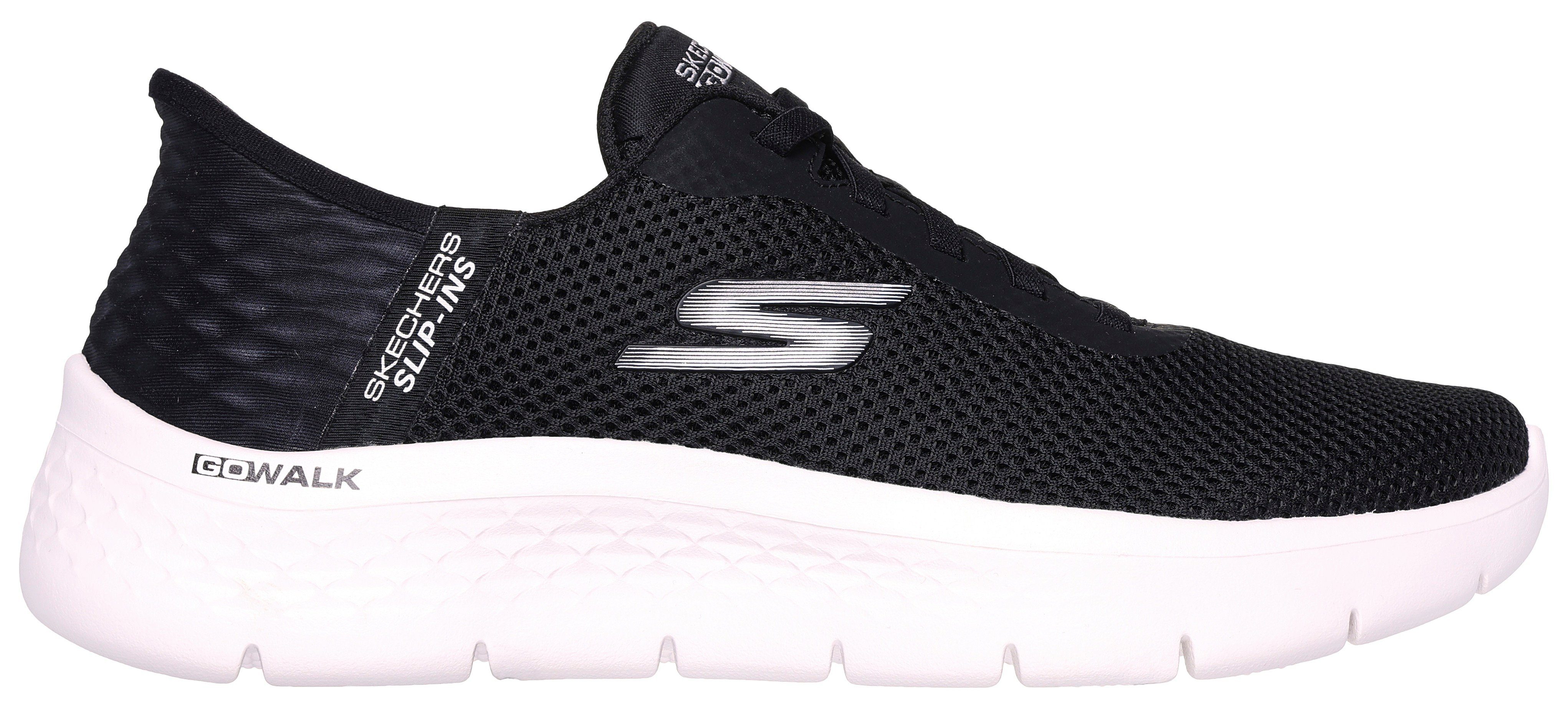 geeignet für GO Skechers Sneaker ENTRANCE Slip-On FLEX-GRAND schwarz-weiß WALK Maschinenwäsche