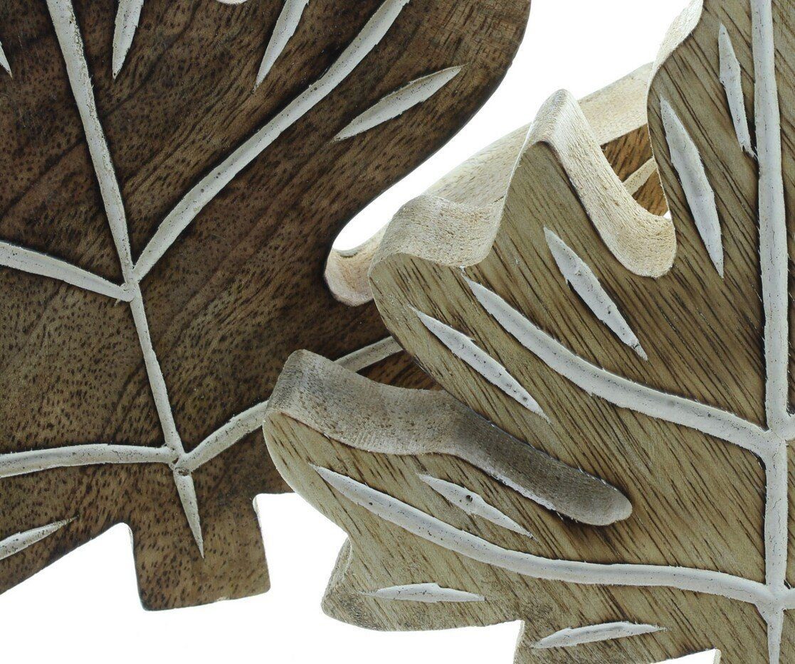 Home-trends24.de Dekofigur Blatt Mango Blätter Deko Herbst Figur Fenster 2er Set – Bild 4 von 5