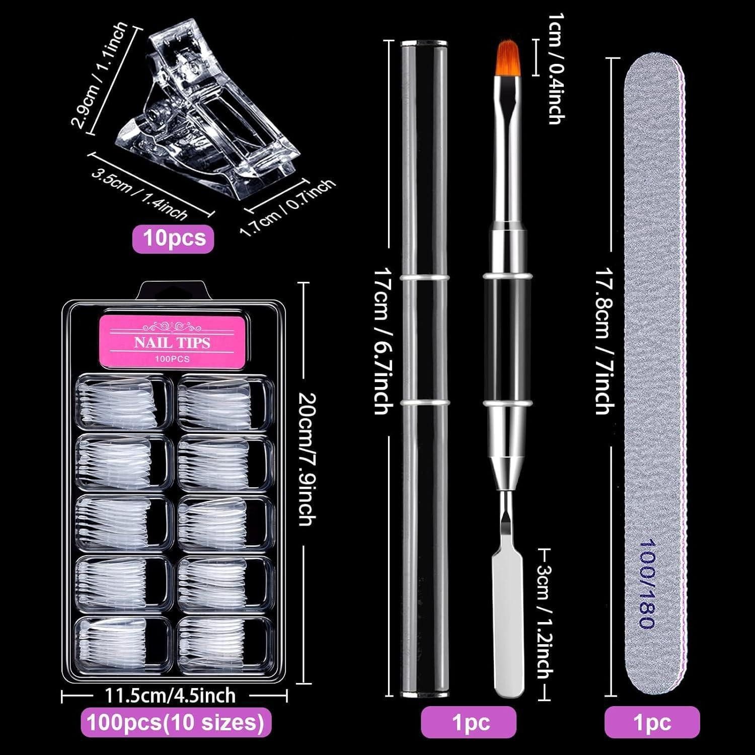 LuxusKollektion Nageldesign Zubehör Nagelformen Nagelverlängerung Dual Nagelpinsel Type 2-100 Stück – Bild 5 von 5