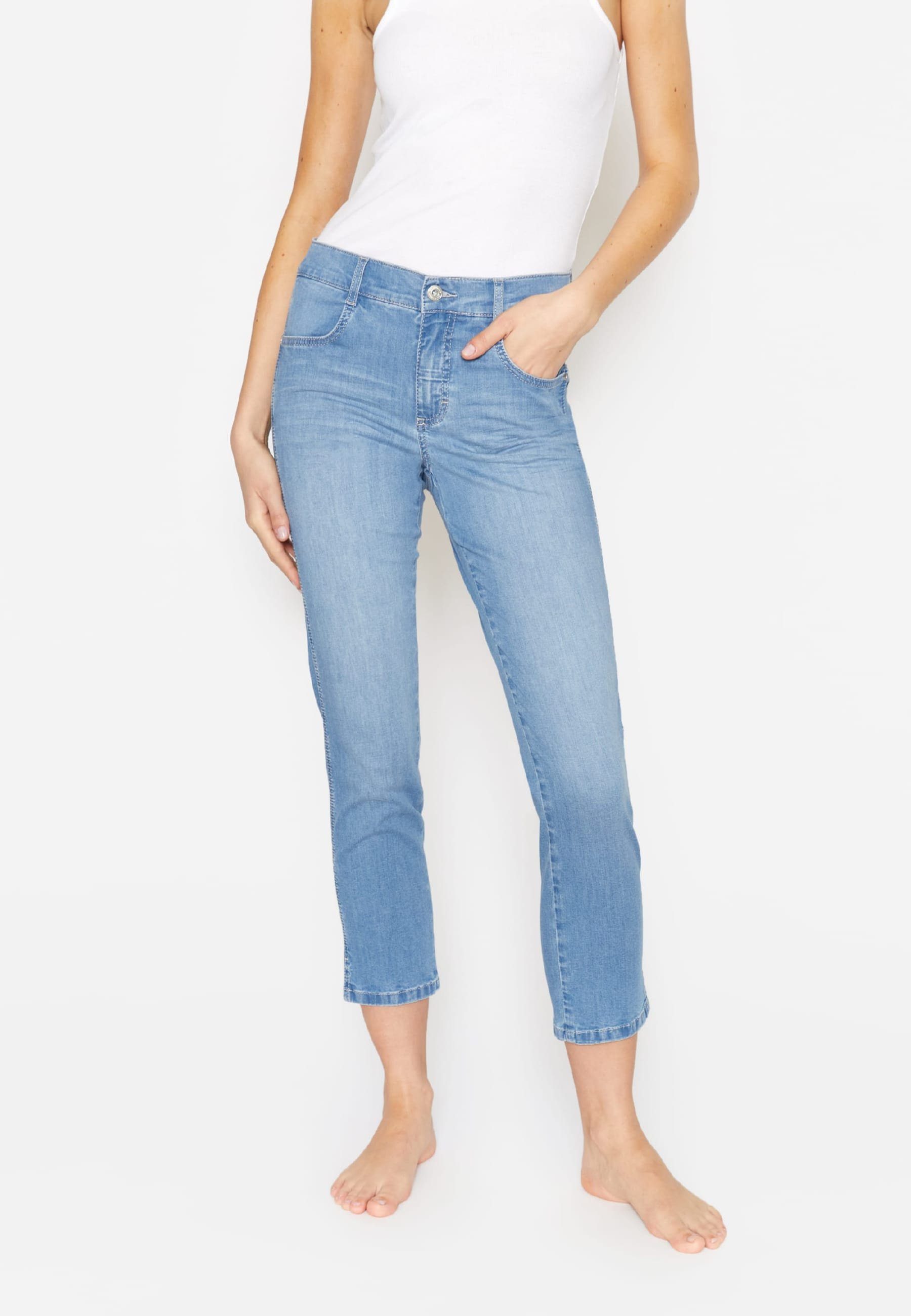 ANGELS 7/8-Jeans Jeans Cici Crop Slit mit Schlitz mit Label-Applikationen