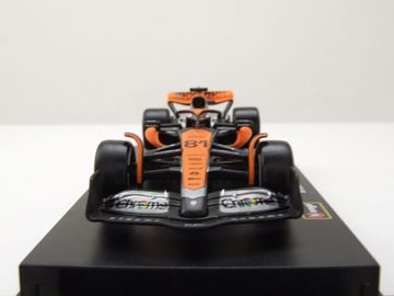 Bburago Modellauto McLaren MCL60 Formel 1 2023 #81 Piastri mit Figur Modellauto 1:43, Maßstab 1:43