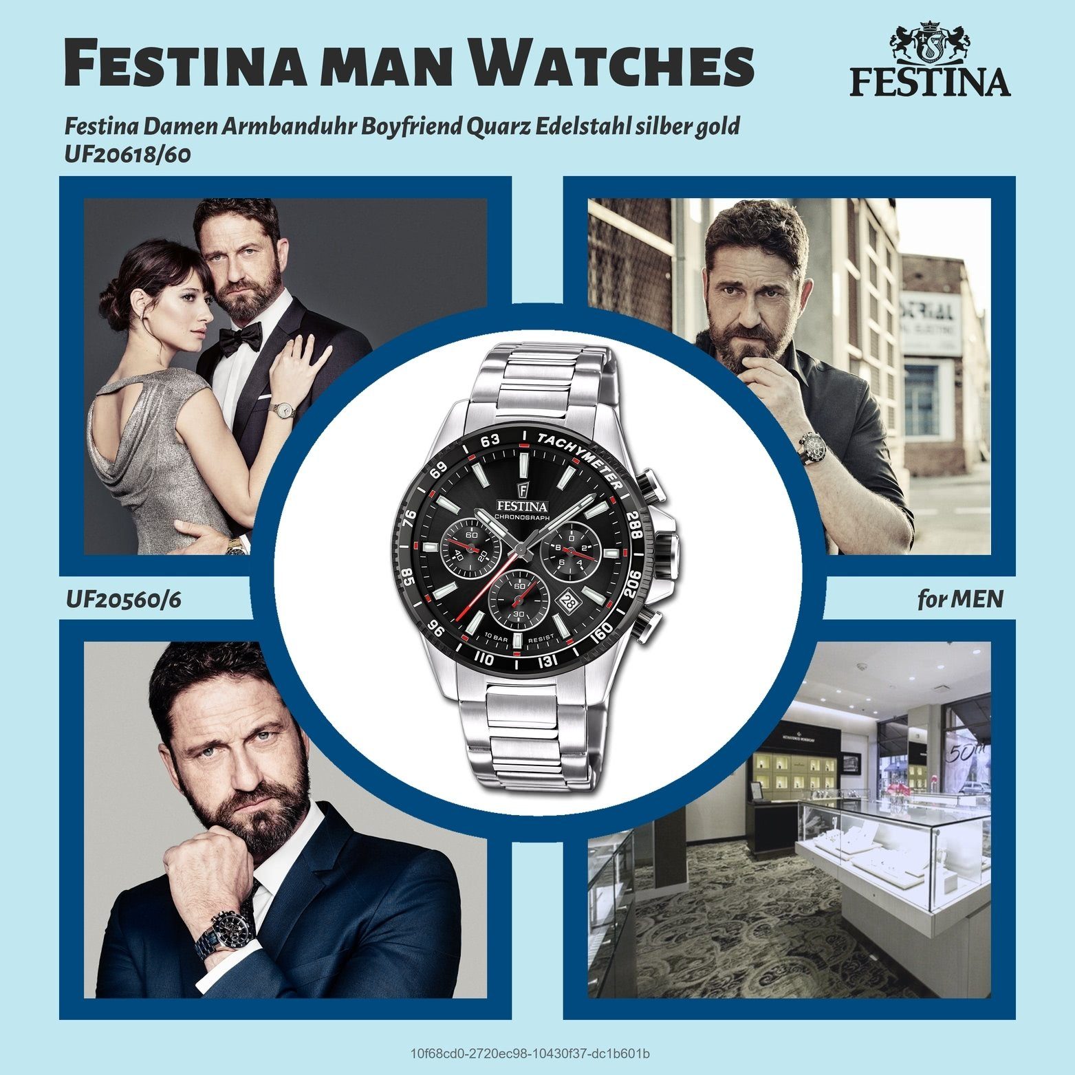 Festina Quarzuhr Festina Herrenuhr groß Gehäuse, 45mm), Edelstahlarmband, Chronograph, Herrenuhr Timeless mit schwa (ca. rundes