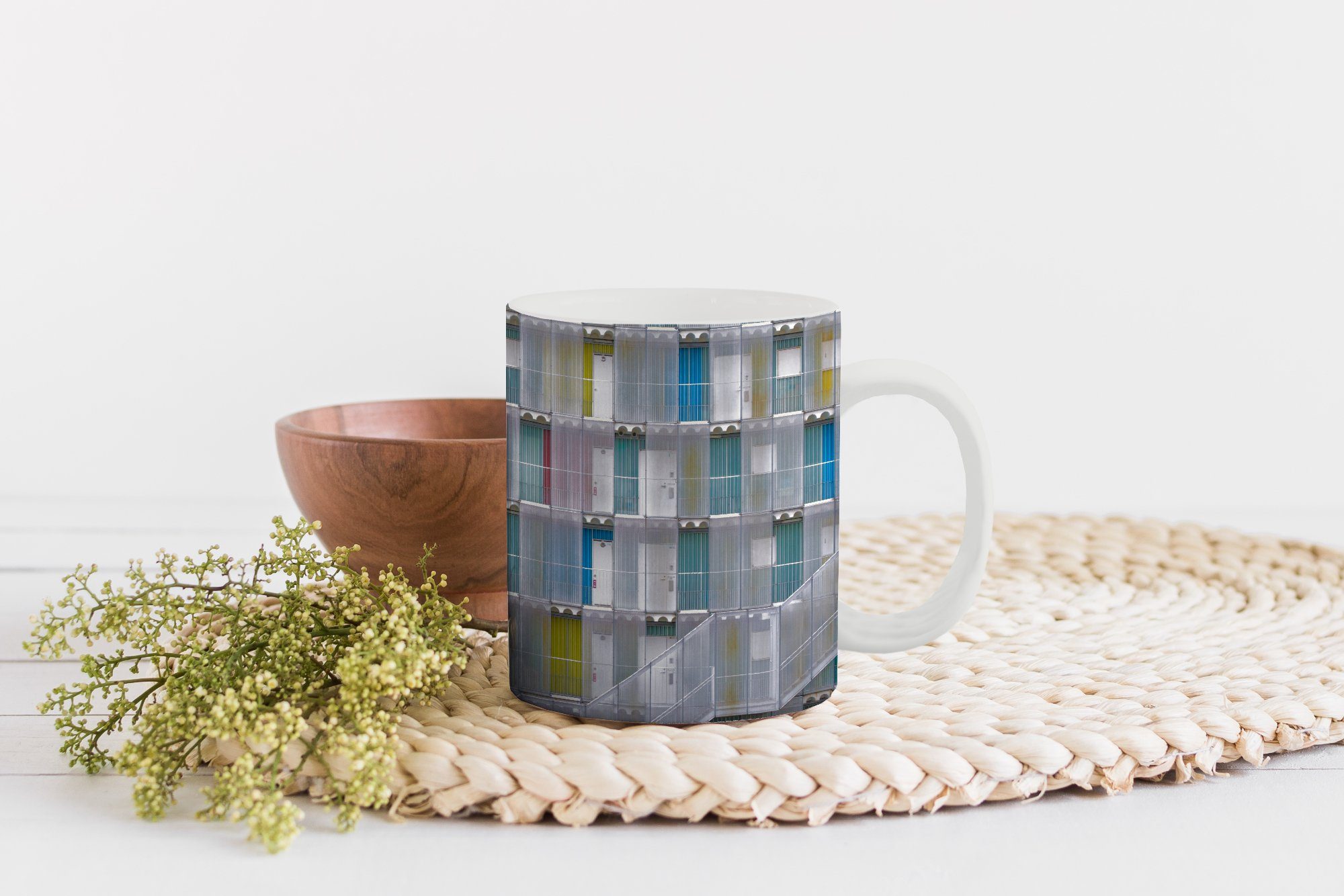 Architektur Teetasse, - Geschenk Kaffeetassen, - Treppe, Türen Wohnungen MuchoWow Teetasse, - Becher, Tasse Keramik,