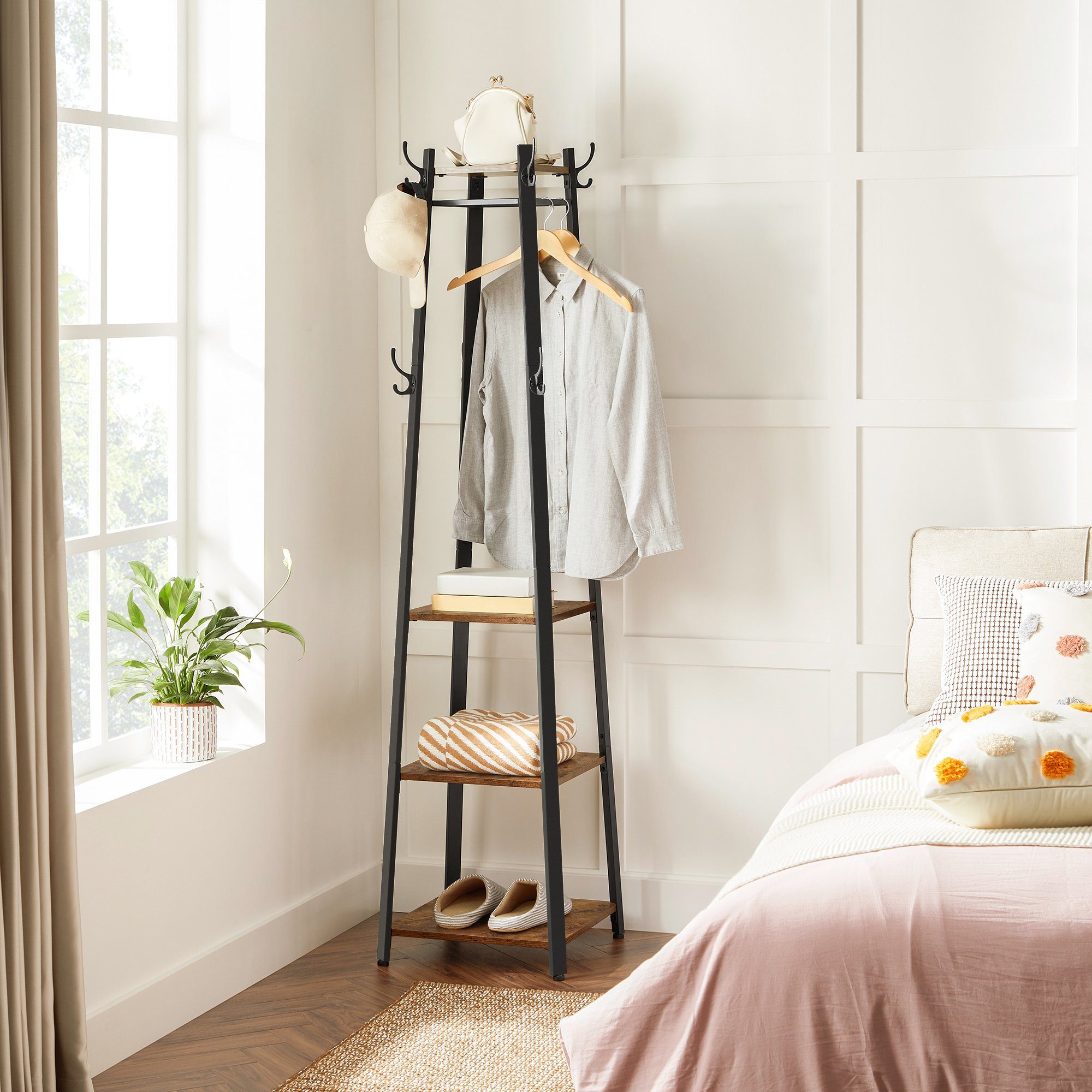 VASAGLE Garderobenständer Kleiderständer, 8 Haken, 43x43x180 günstig online kaufen