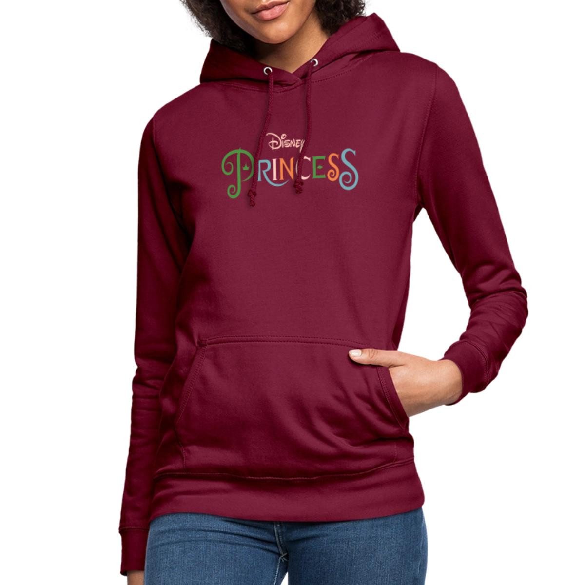 Spreadshirt Hoodie Disney Prinzessinnen Schriftzug Mit Logo Damen Hoodie (1-tlg)