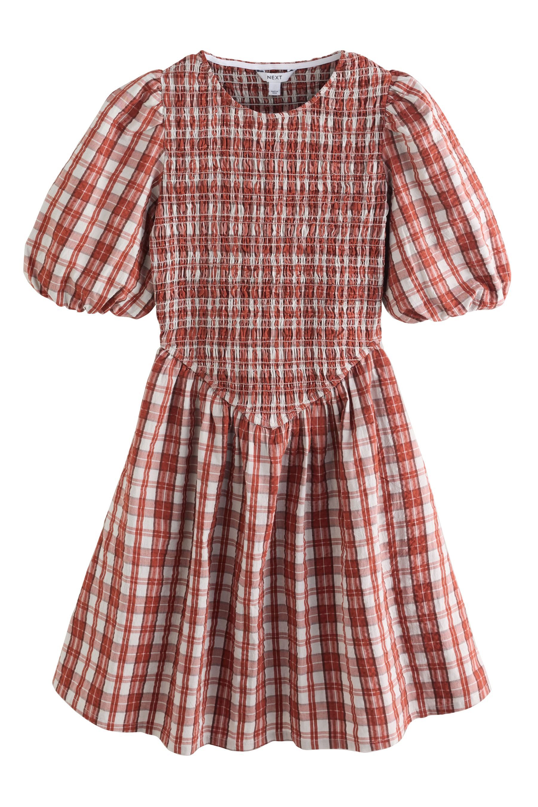Next Minikleid Gerafftes Minikleid mit Puffärmeln (1-tlg) günstig online kaufen