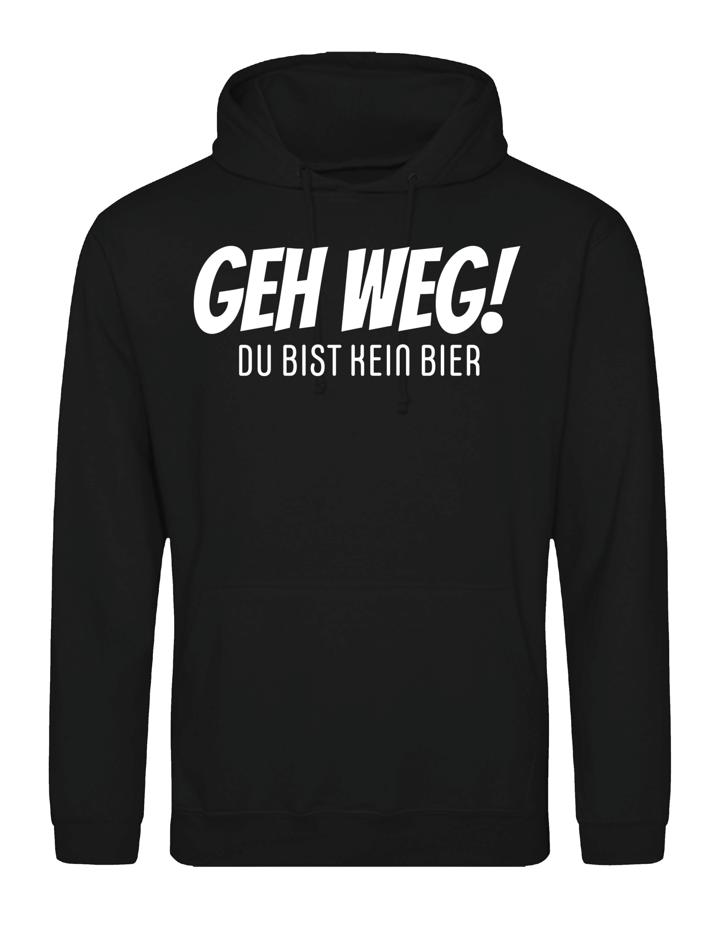 Kapuzenpullover Herren Hoodie "GEH WEG! Du bist kein Bier" Fun-Print lustig Statement