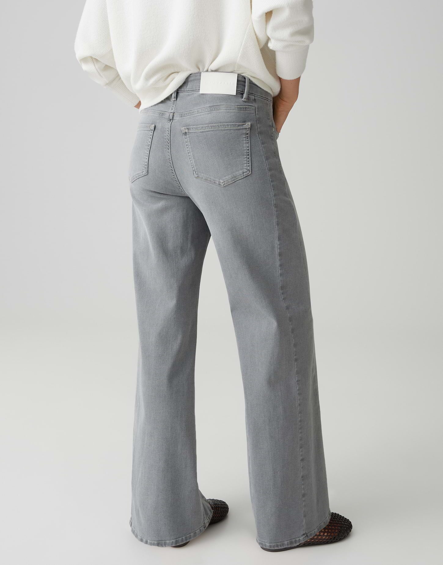 OPUS PANTS Palazzohose MELLY COOLEST Palazzo aus BCI Cotton Mix Mid Rise verdeckter Zip-Fly, weicher Griff, authentische Waschung