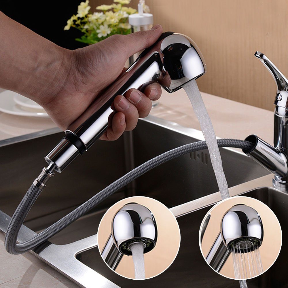 duschspa Küchenarmatur Wasserhahn Küche Mischbatterie Einhebelmischer mit 2  Strahlarten ausziehbar 360°schwenkbar