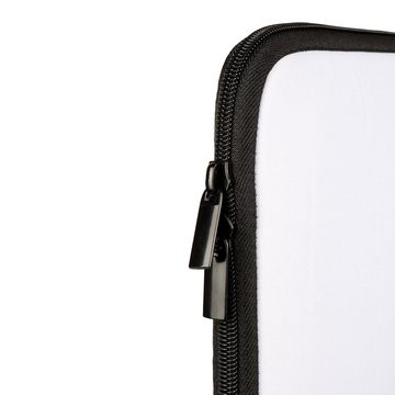 Mr. & Mrs. Panda Laptop-Hülle 20 x 28 cm Katze Fressen - Weiß - Geschenk, Notebook-Tasche, Katzenfa, Unikat Design