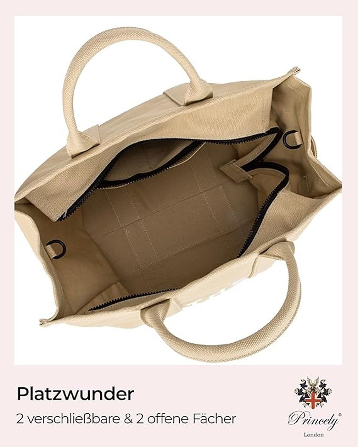 Princely London Shopper The PL Bag Large - Stylische Baumwolltasche