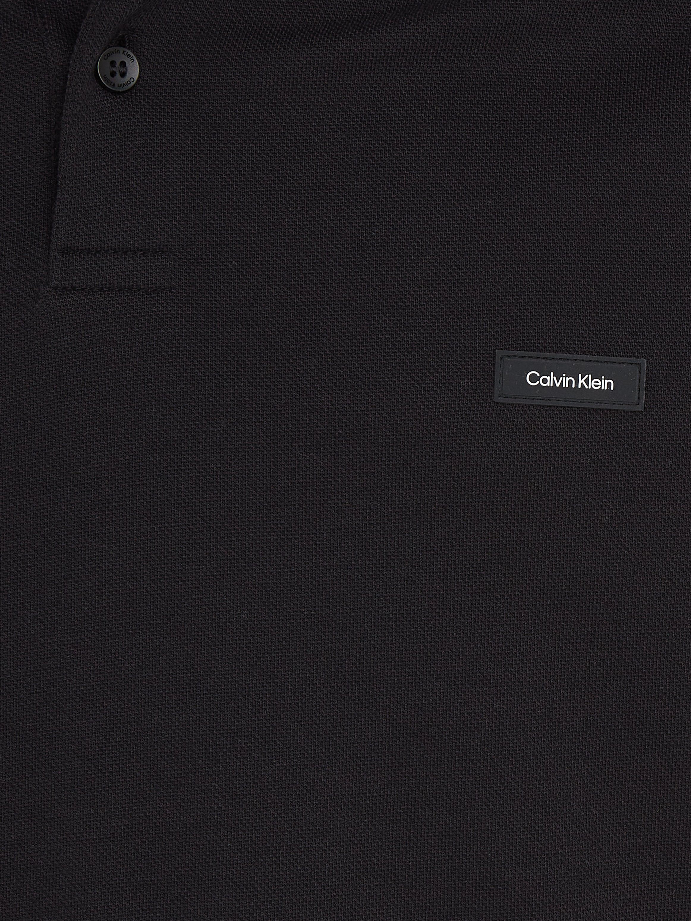 PIQUE LS mit TIPPING STRETCH Markenlabel Black Poloshirt Ck POLO Klein Calvin