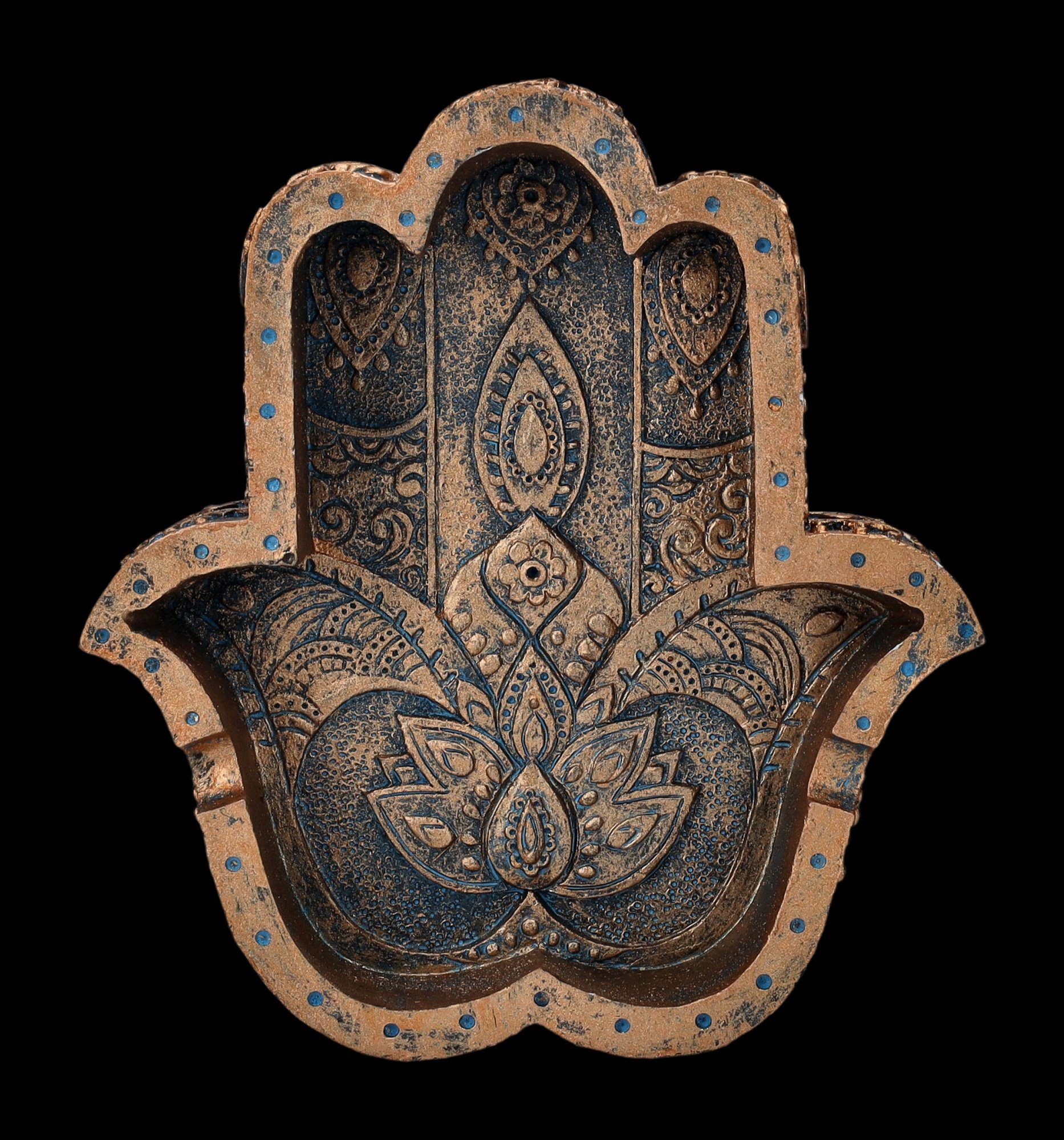Figuren Shop GmbH Aschenbecher Aschenbecher - Hamsa Hand der Fatima - Dekoration Fantasy